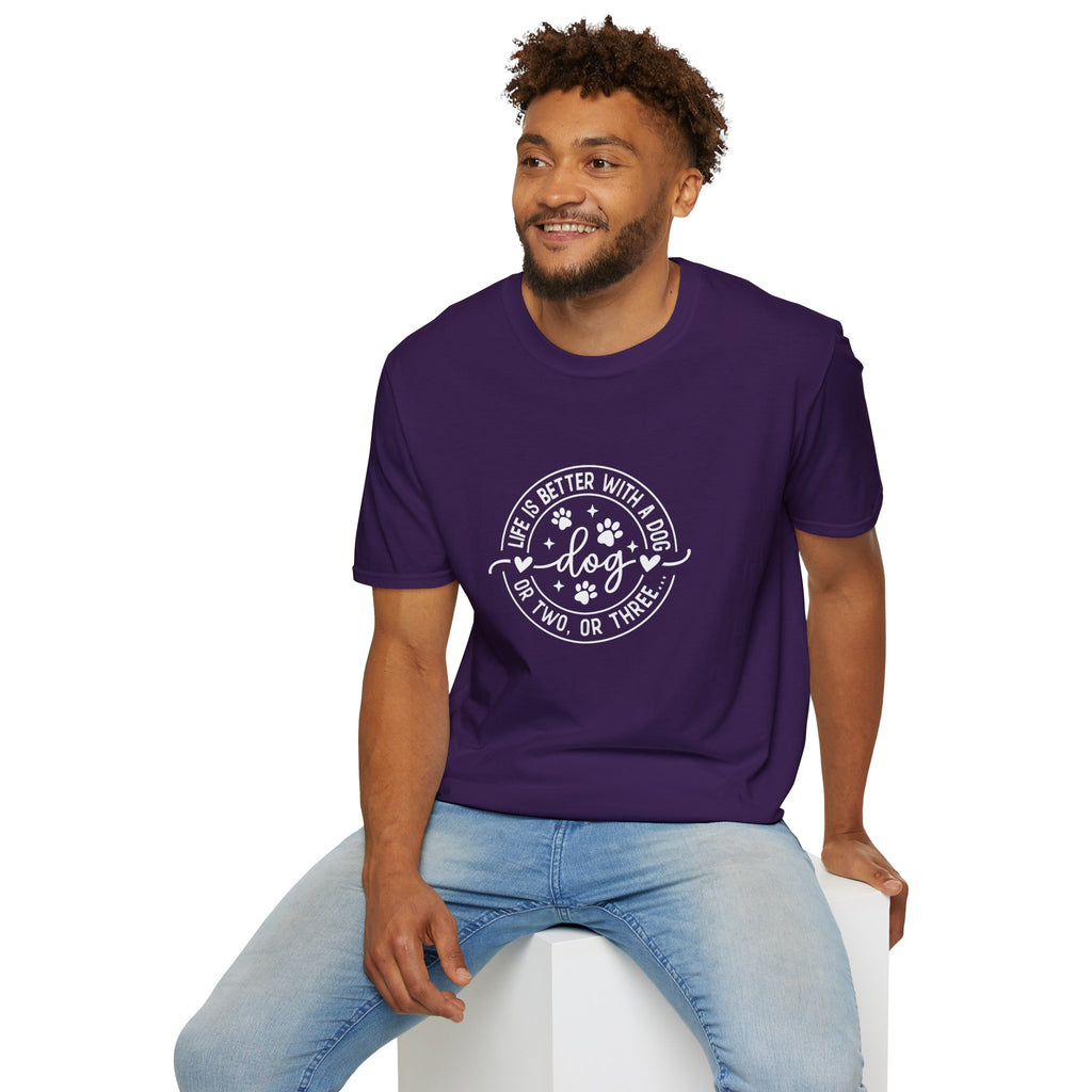 Life Is Better With a Dog T-Shirt — Funny Dog Lover Gift for Women Paw Print Tee