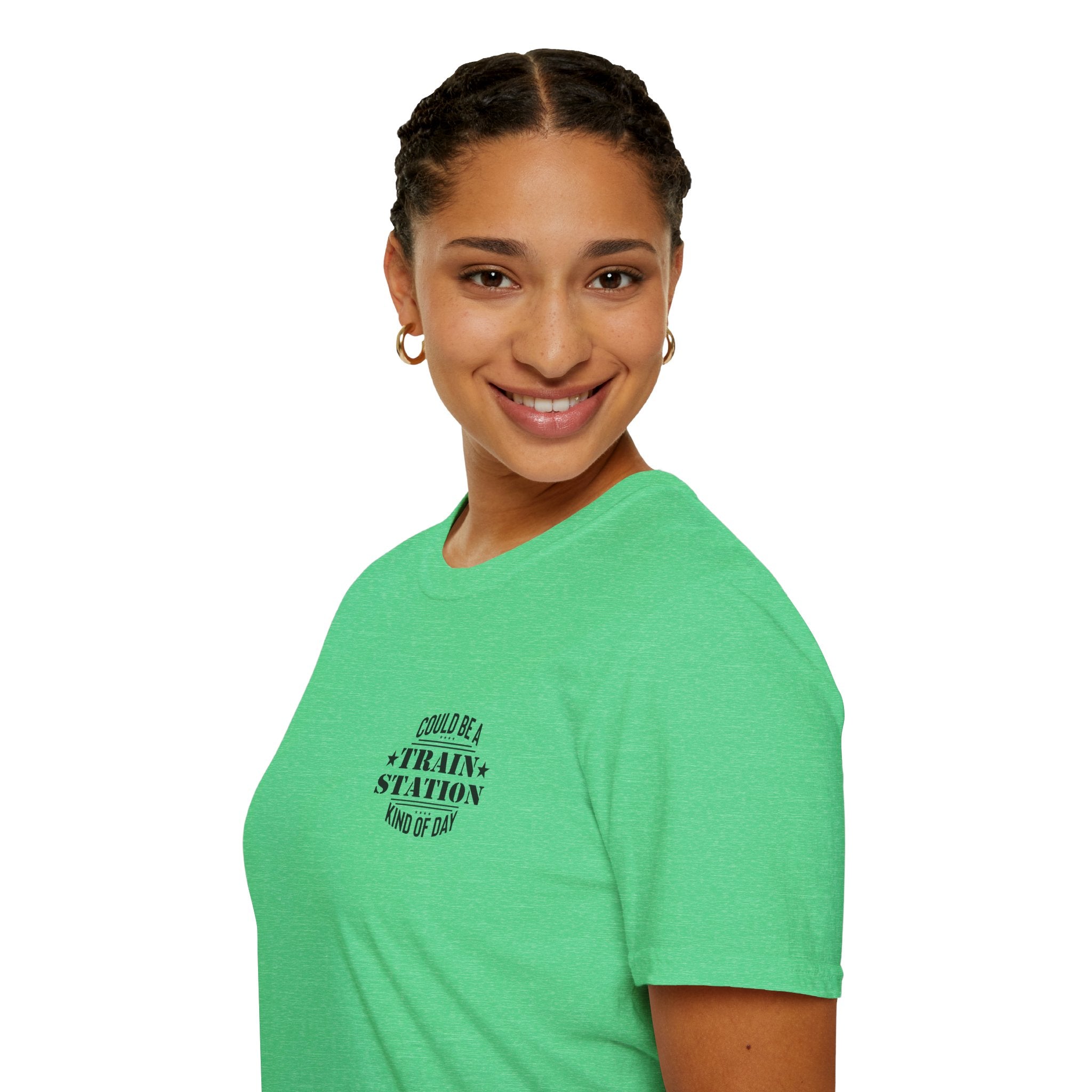 Could Be a Train Station Kind of Day T-Shirt — Funny Sarcastic Gift for Her Pocket Tee