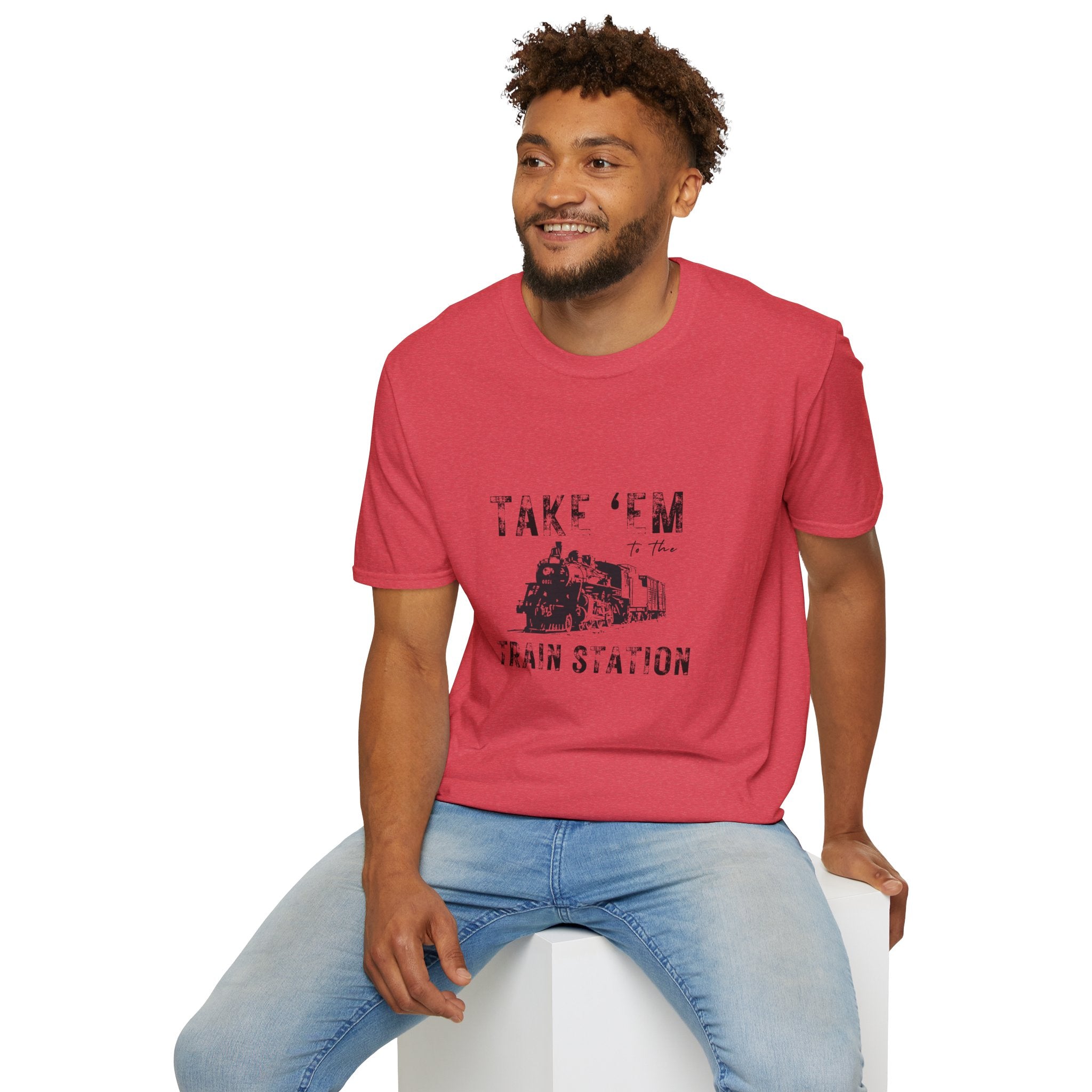 Take 'Em to the Train Station T-Shirt — Funny Sarcastic Gift Vintage Engine Graphic Tee