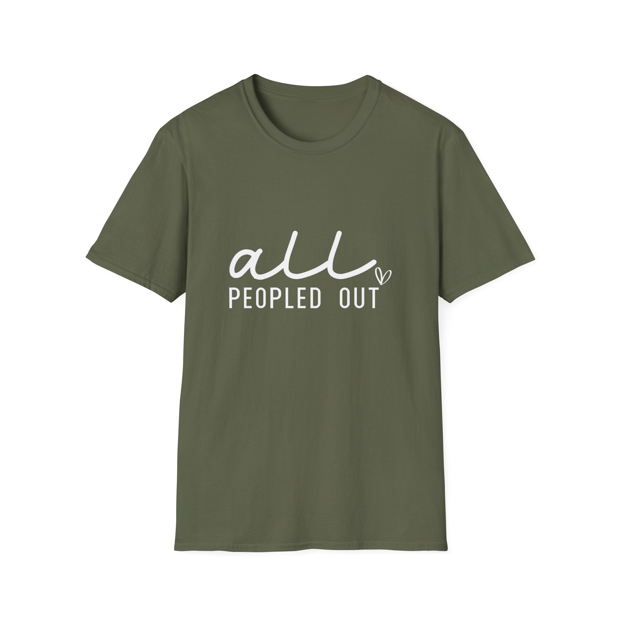 All Peopled Out T-Shirt — Funny Introvert Gift for Her Sarcastic Anti-Social Tee