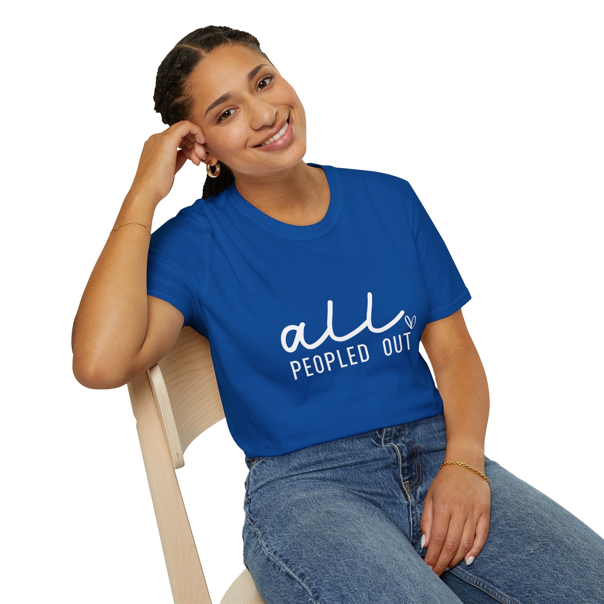 All Peopled Out T-Shirt — Funny Introvert Gift for Her Sarcastic Anti-Social Tee