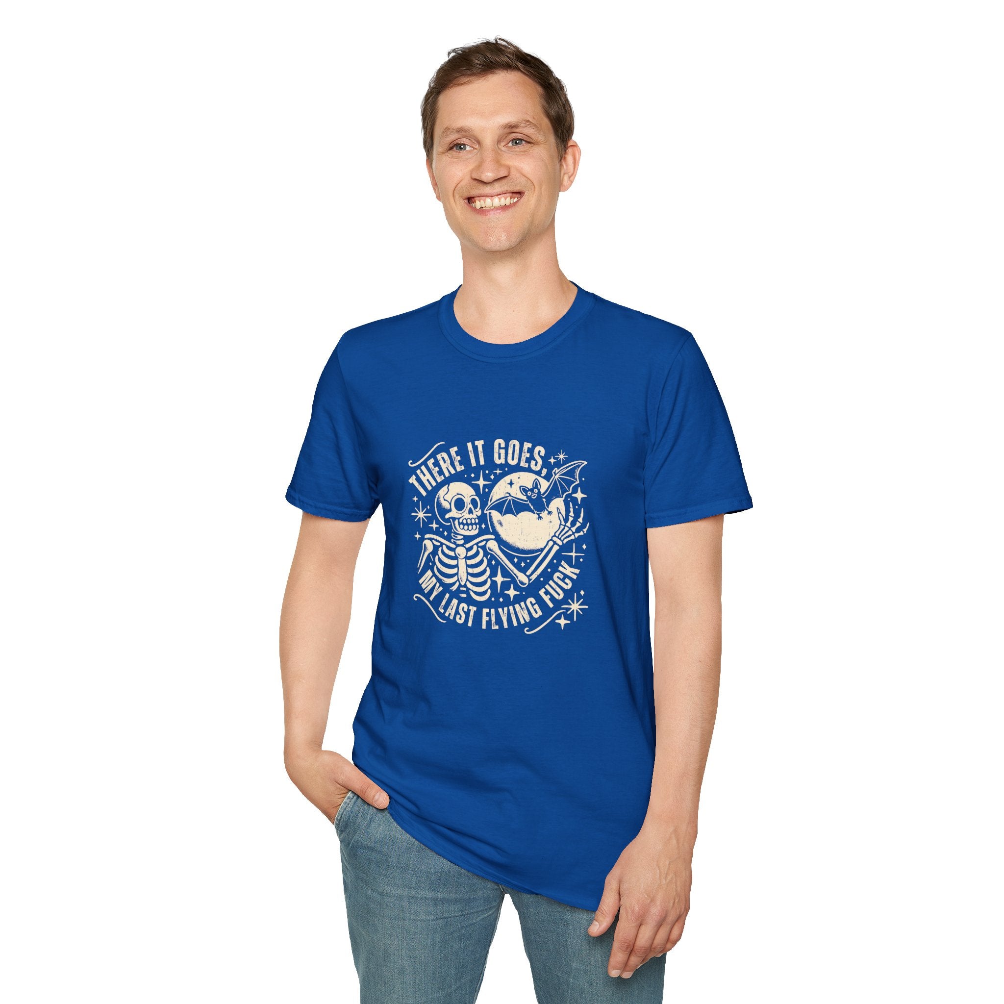 There It Goes Skull Moon & Bat T-Shirt — Cute Halloween Gift for Women Graphic Tee