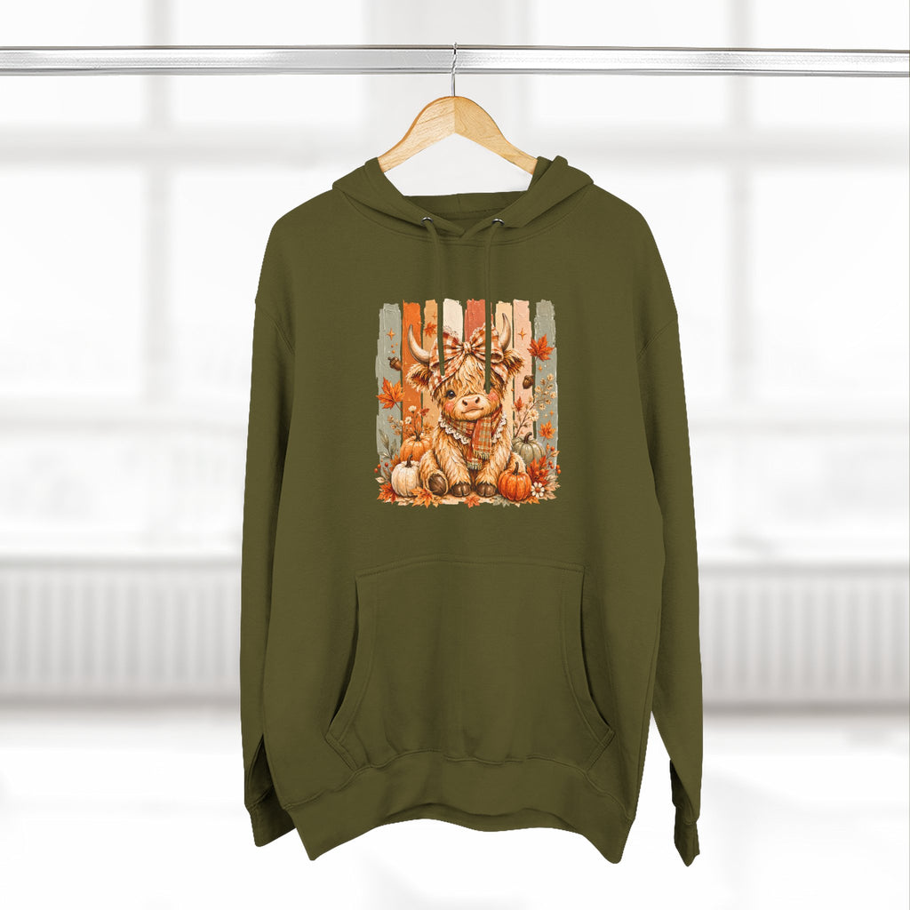 Autumn Pumpkin Cow Hoodie — Cute Fall Gift for Women Cozy Graphic Pullover