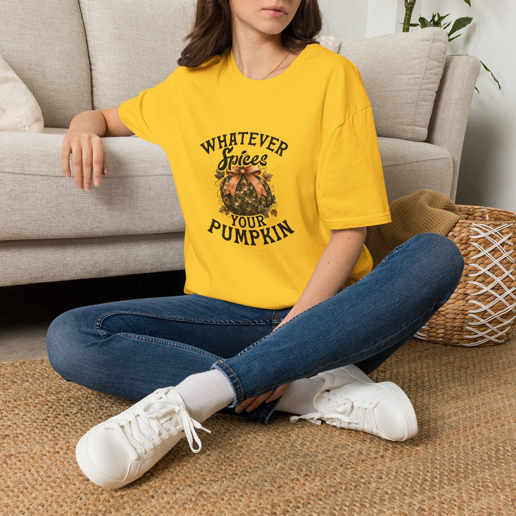 Whatever Spices Your Pumpkin T-Shirt — Funny Fall Gift for Women Pumpkin Spice Tee