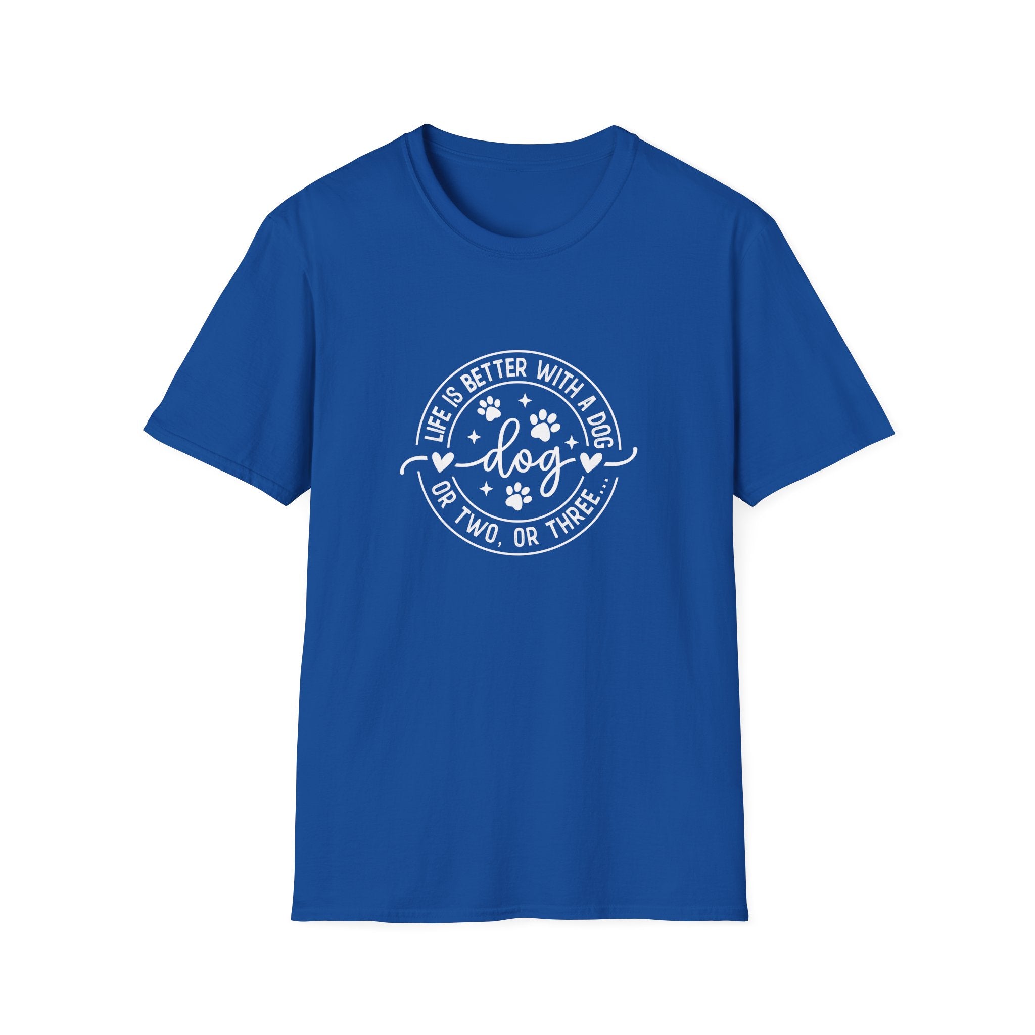 Life Is Better With a Dog T-Shirt — Funny Dog Lover Gift for Women Paw Print Tee
