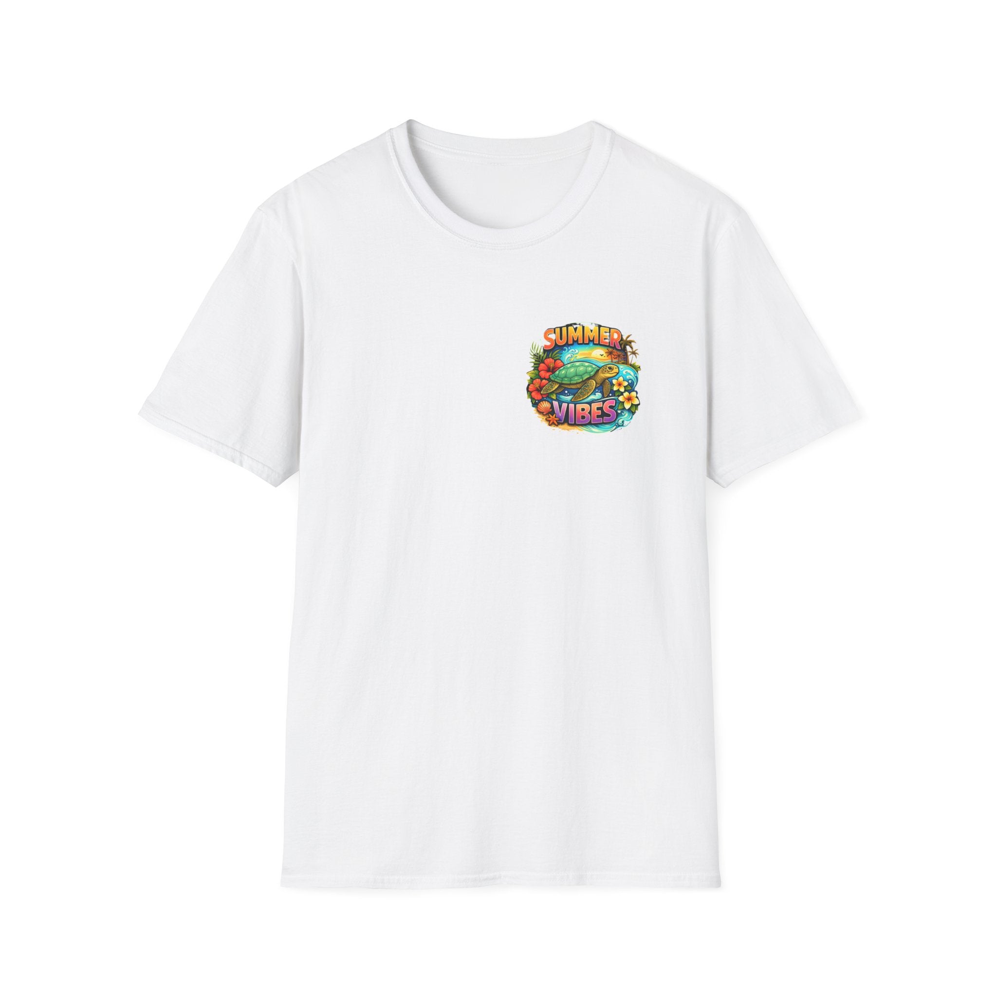 Summer Vibes Sea Turtle T-Shirt — Cute Beach Gift for Women Surf Floral Graphic Tee
