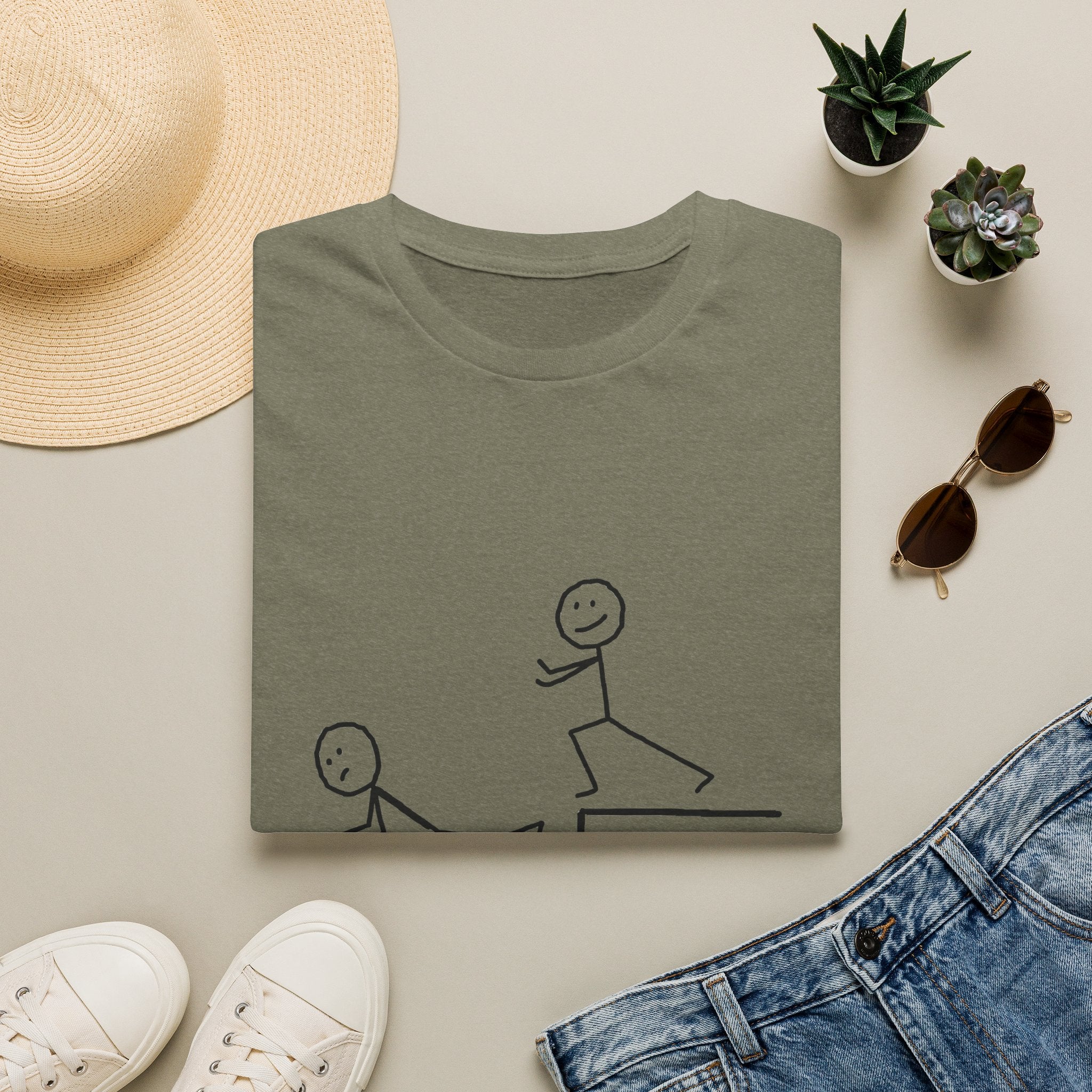T-Shirt — "Some People Just Need a Pat on the Back" Stick Figure Humor Tee