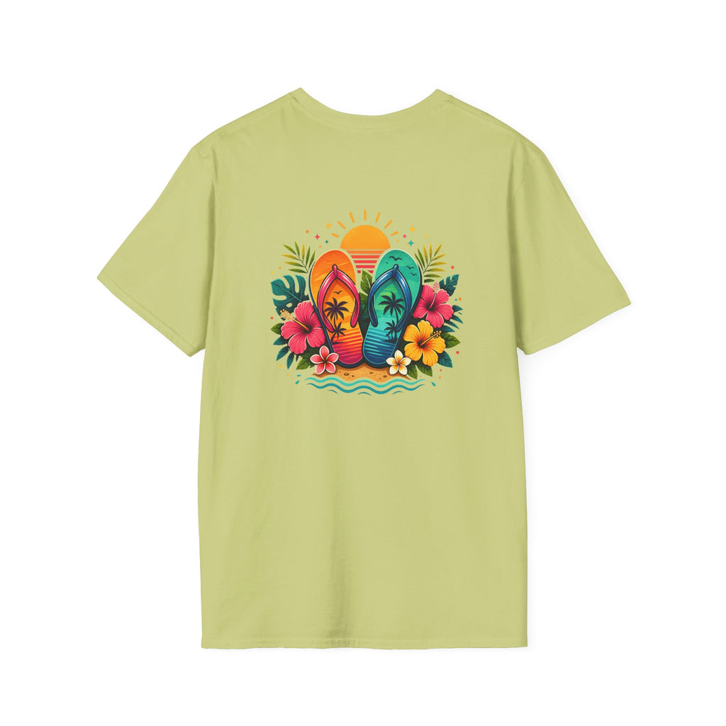 Floral Surf Chest Print T-Shirt — Cute Beach Gift for Women Graphic Tee