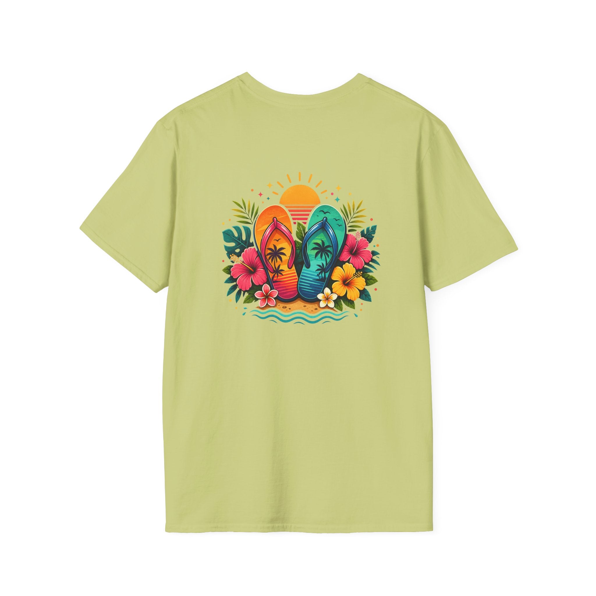 Floral Surf Chest Print T-Shirt — Cute Beach Gift for Women Graphic Tee