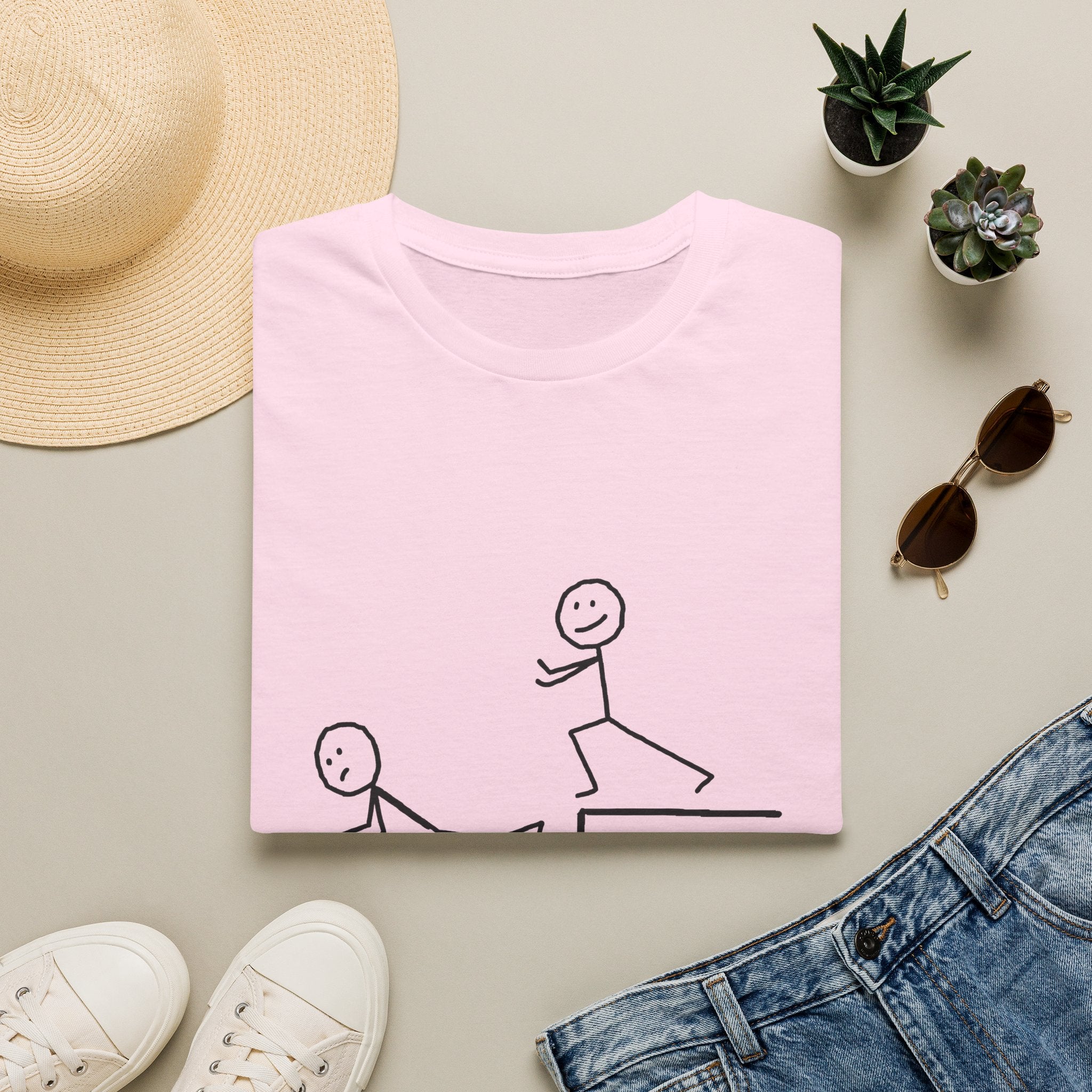 T-Shirt — "Some People Just Need a Pat on the Back" Stick Figure Humor Tee