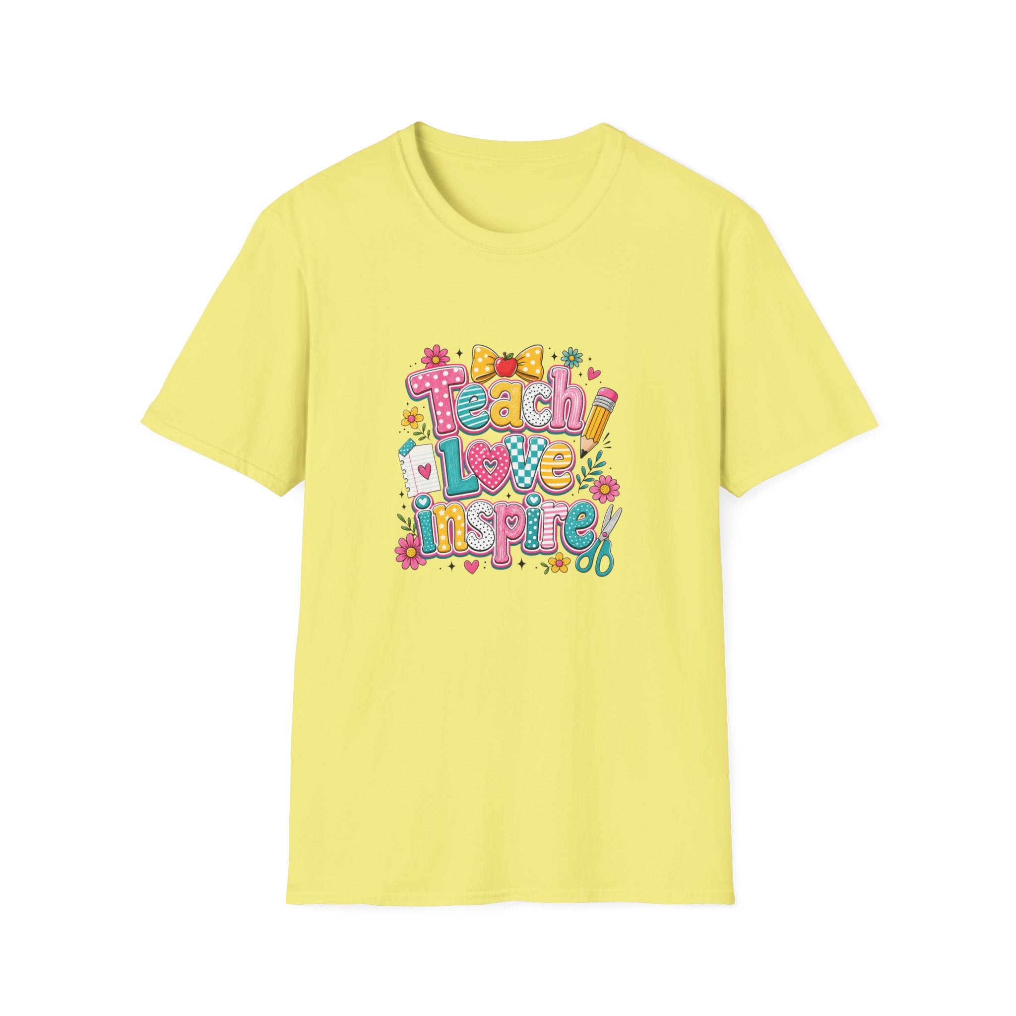 Teach Love Inspire T-Shirt — Cute Colorful Teacher Gift School Appreciation Tee