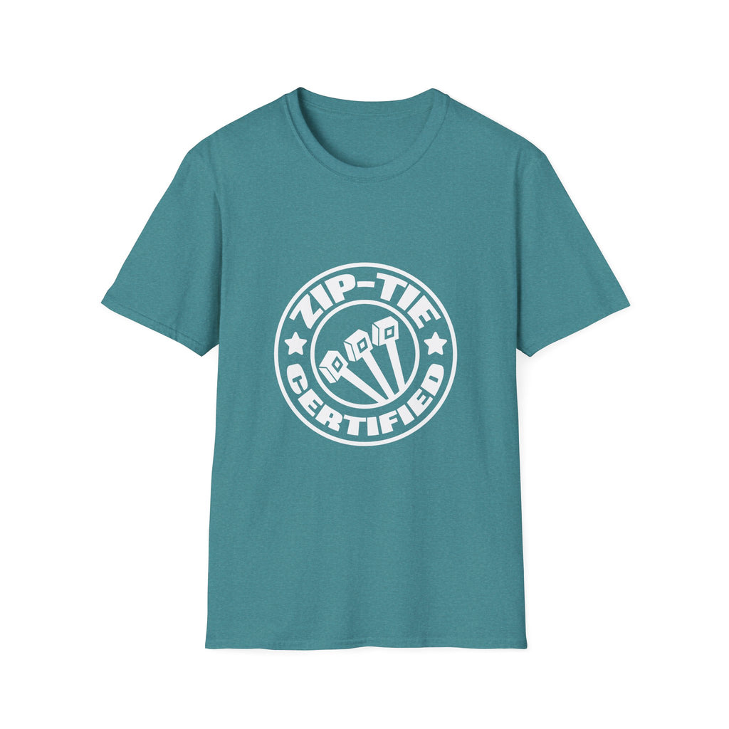 Zip-Tie Certified T-Shirt — Funny Handyman Gift for Him Bold Graphic Tee