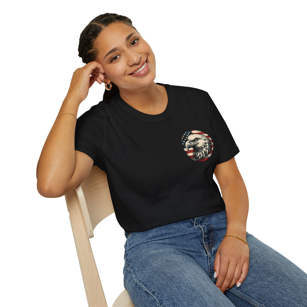 Patriotic Bald Eagle T-Shirt — American Flag Gift for Him Fourth of July Graphic Tee