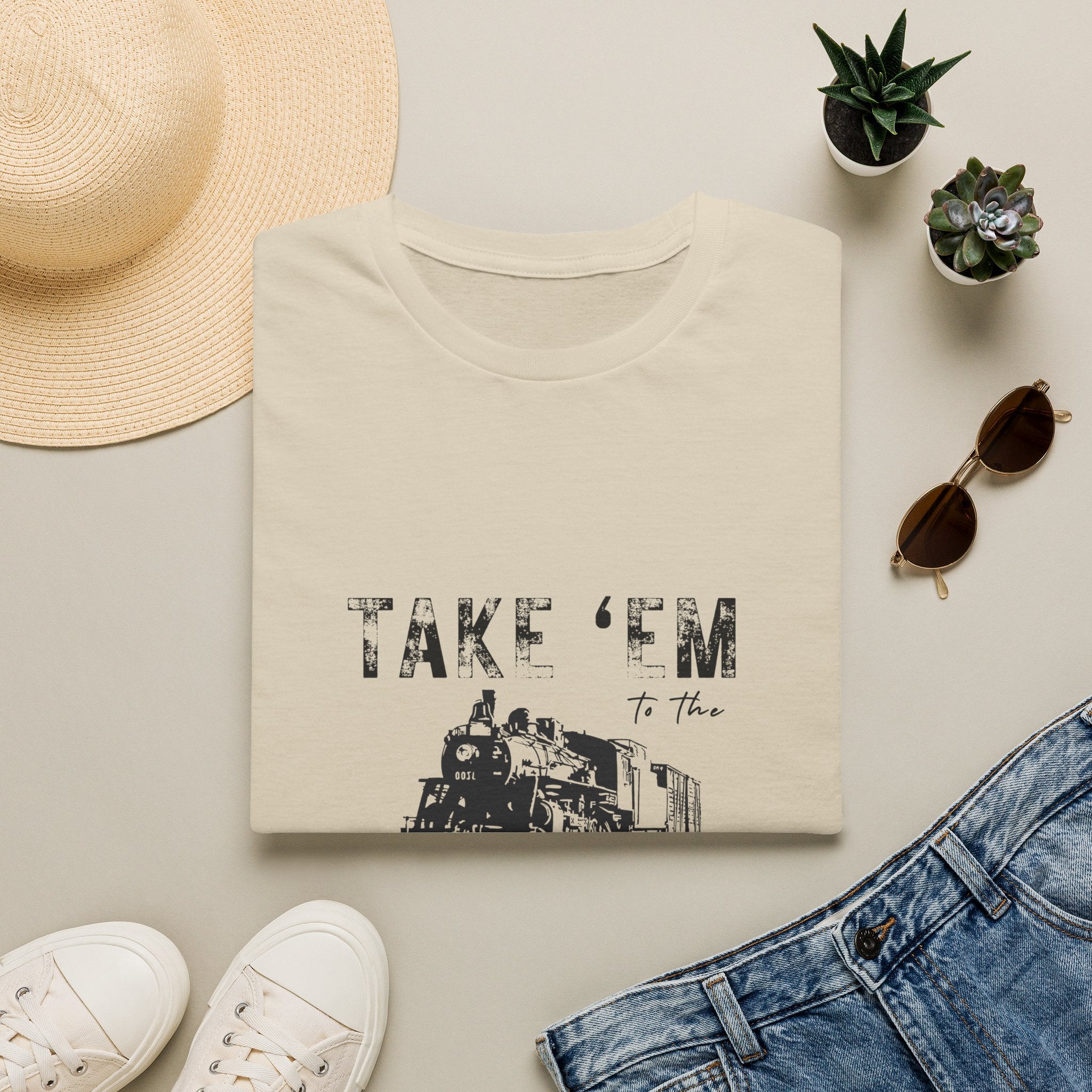 Take 'Em to the Train Station T-Shirt — Funny Sarcastic Gift Vintage Engine Graphic Tee