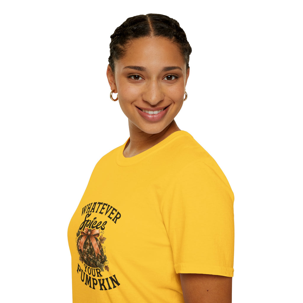Whatever Spices Your Pumpkin T-Shirt — Funny Fall Gift for Women Pumpkin Spice Tee