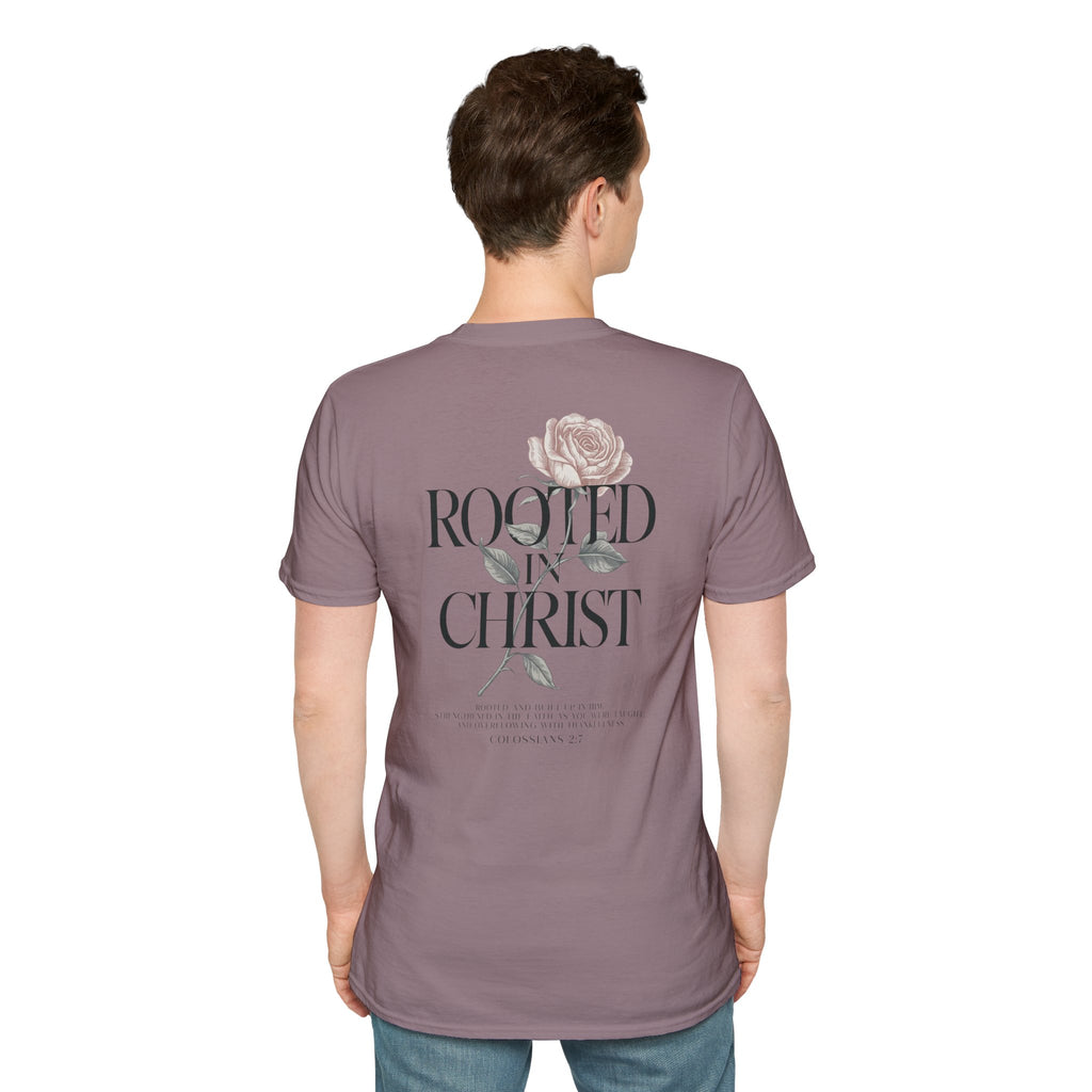 Rooted in Christ Floral T-Shirt — Christian Gift for Women Faith Graphic Tee
