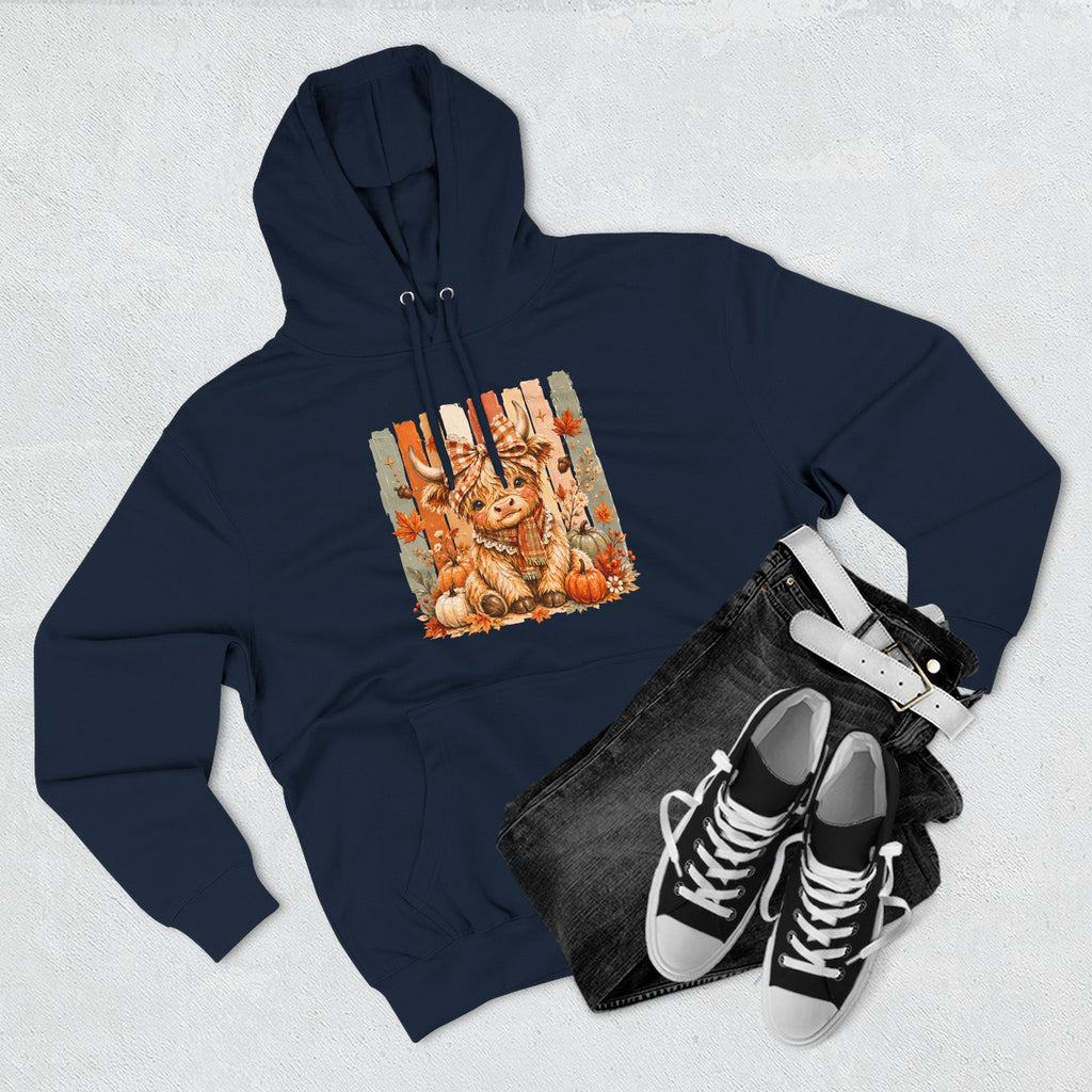 Autumn Pumpkin Cow Hoodie — Cute Fall Gift for Women Cozy Graphic Pullover