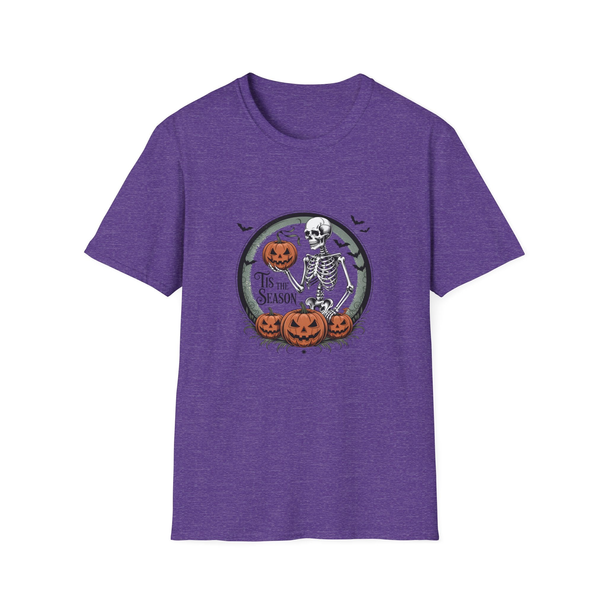 Tis the Season Skeleton Pumpkin T-Shirt — Funny Halloween Gift for Women Graphic Tee