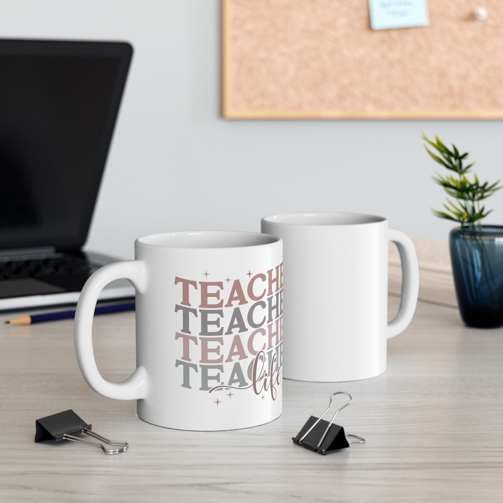Teacher Life Ceramic Mug — Cute Retro Gift for Teachers 11oz 15oz Coffee Cup