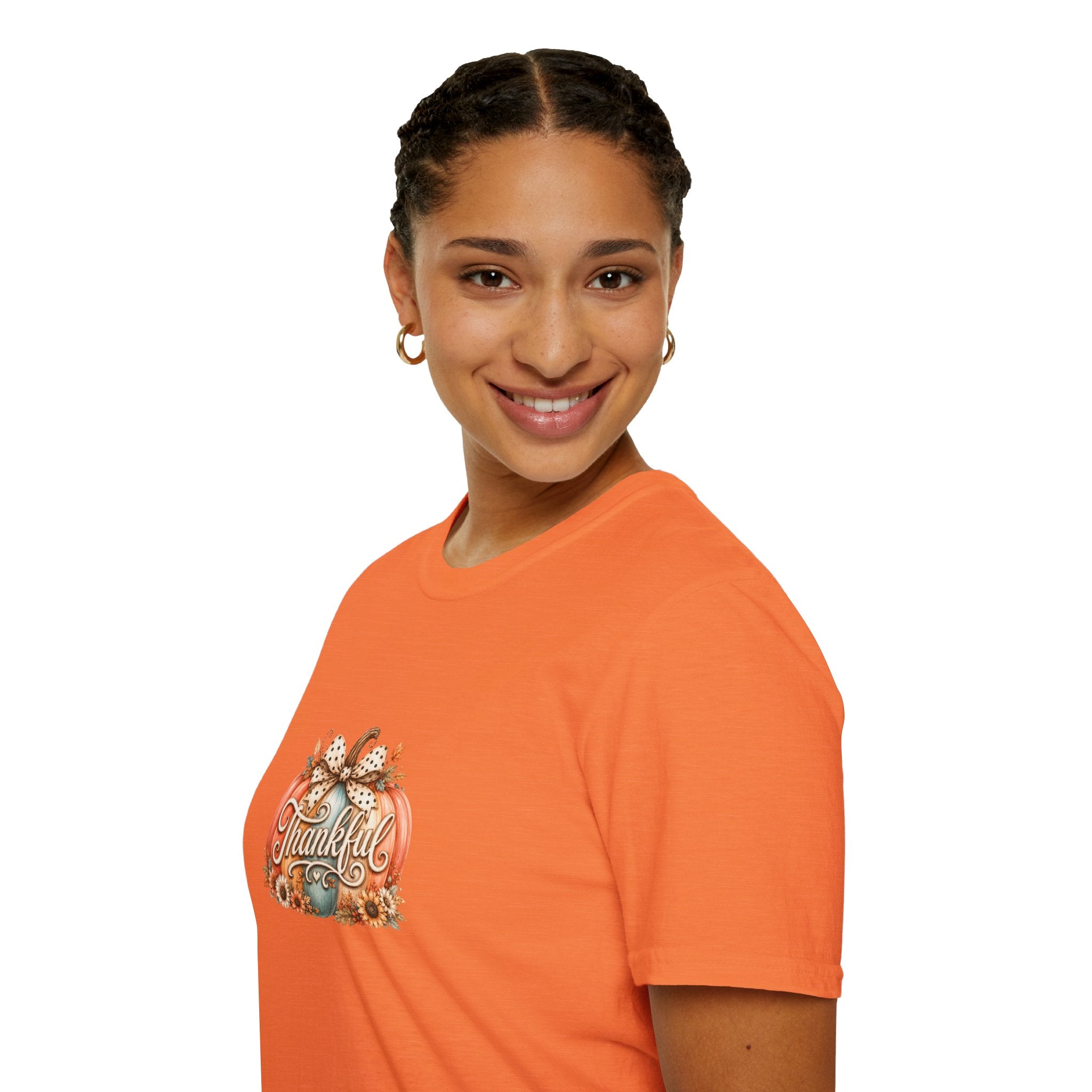 Thankful Pumpkin T-Shirt — Cute Fall Thanksgiving Gift for Women Graphic Tee