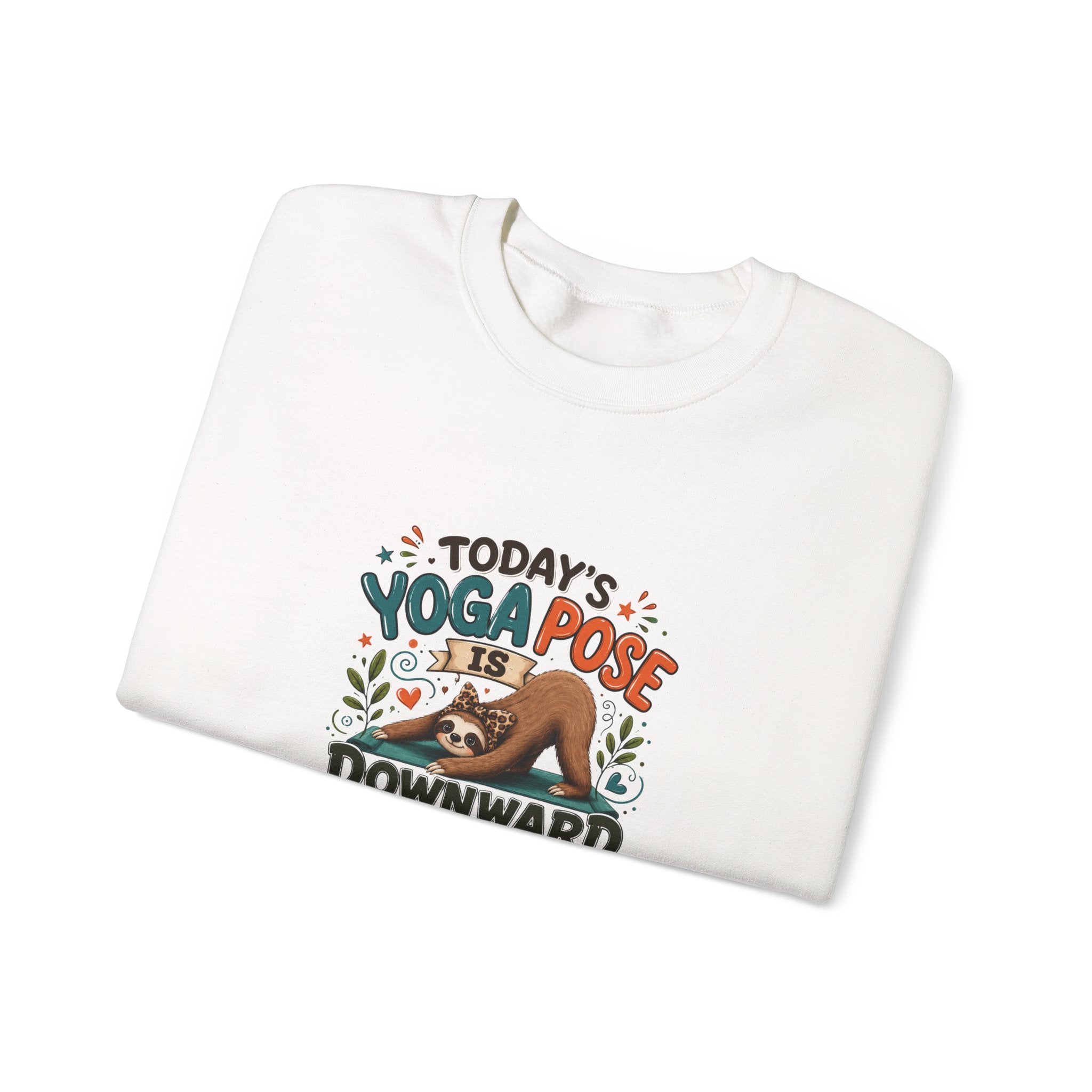 Downward Spiral Sloth Sweatshirt — Funny Lazy Gift for Her Yoga Pose Crewneck