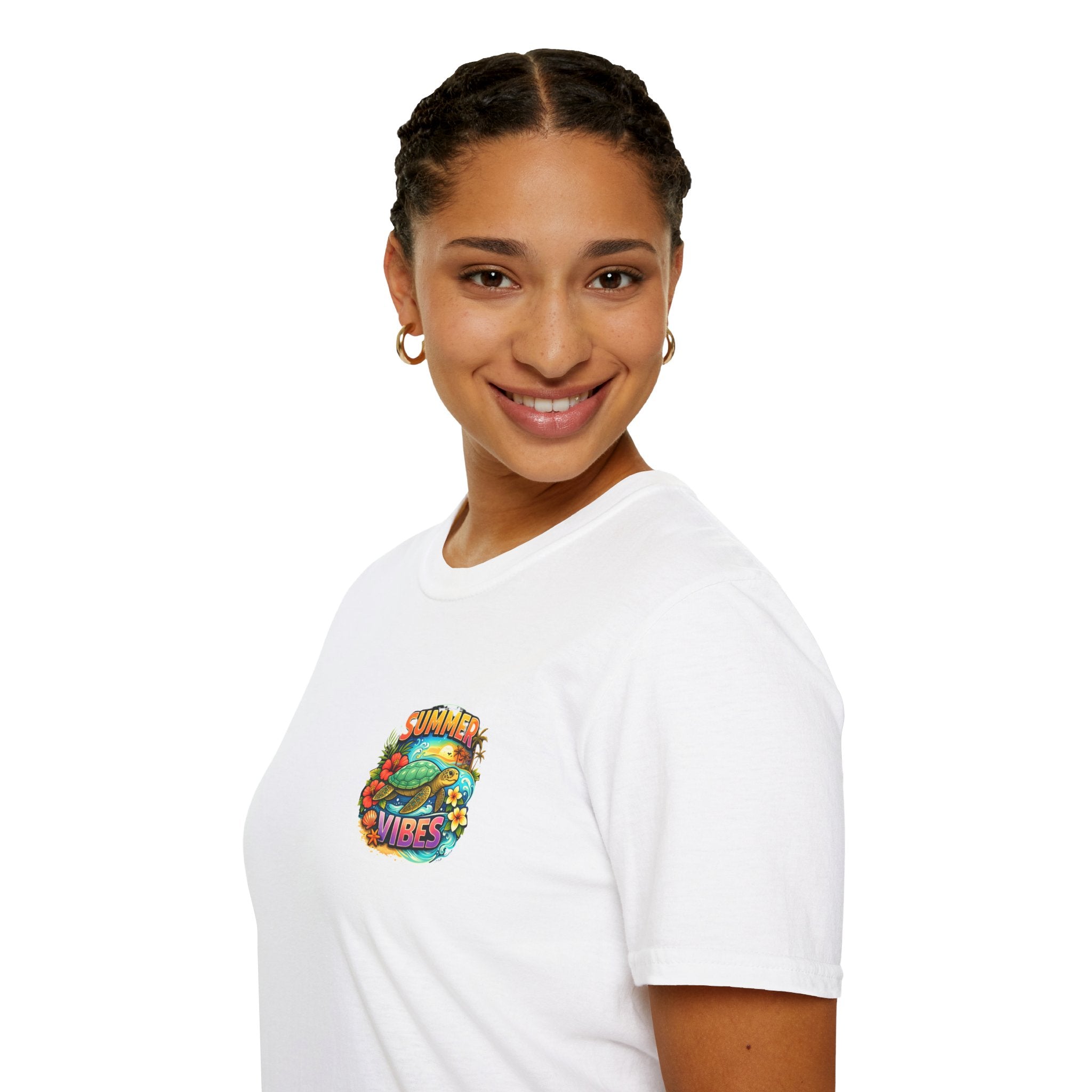 Summer Vibes Sea Turtle T-Shirt — Cute Beach Gift for Women Surf Floral Graphic Tee