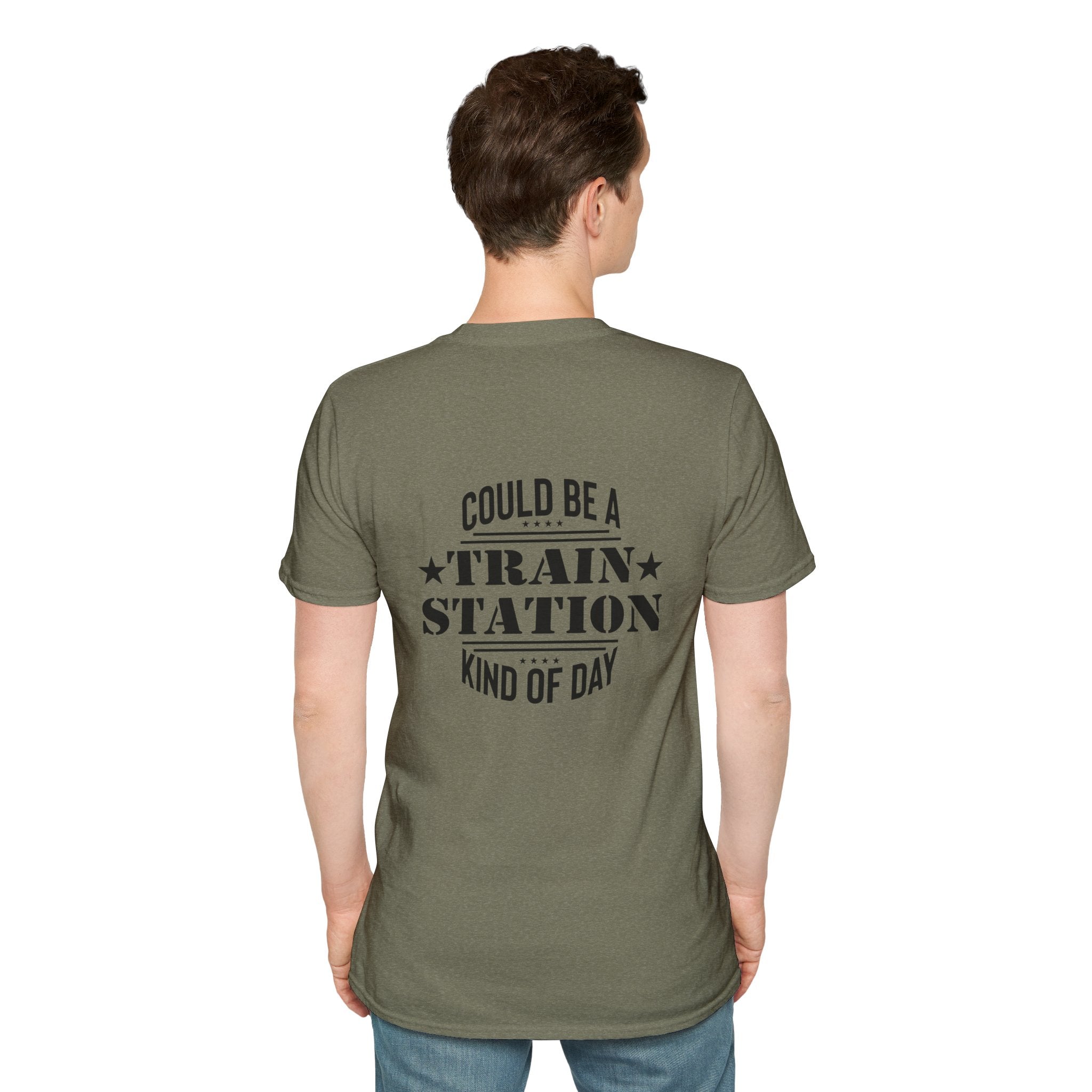 Could Be a Train Station Kind of Day T-Shirt — Funny Sarcastic Gift for Her Pocket Tee