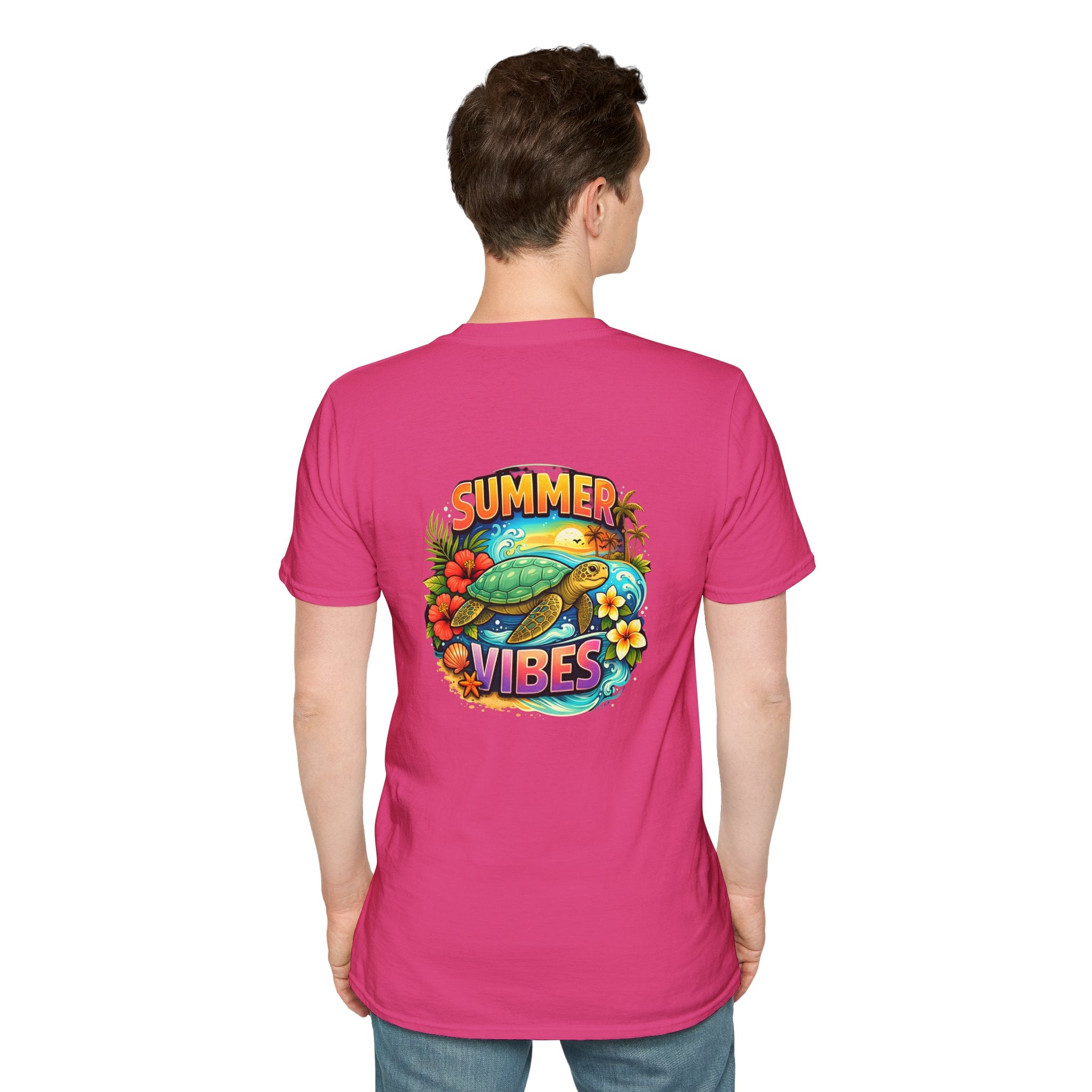 Summer Vibes Sea Turtle T-Shirt — Cute Beach Gift for Women Surf Floral Graphic Tee