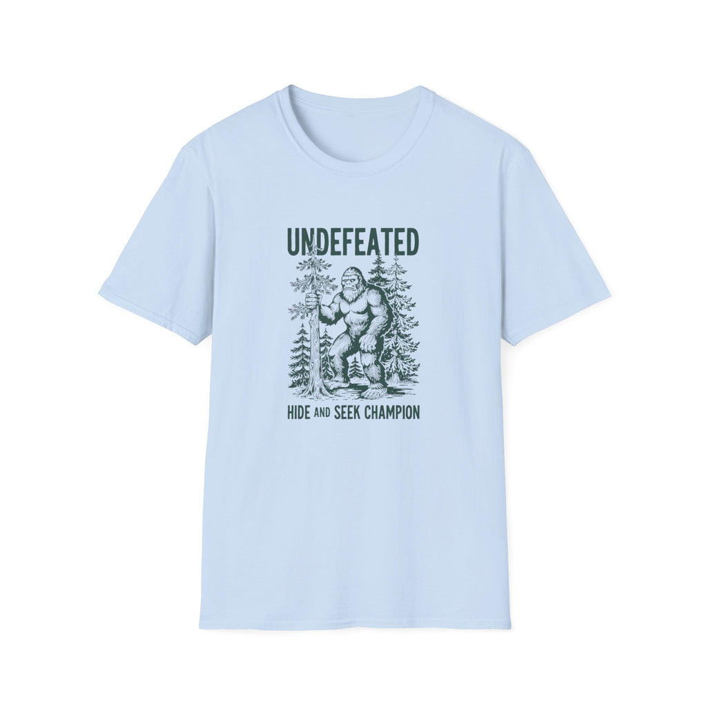 Undefeated Bigfoot T-Shirt — 'Hide and Seek Champion' Graphic Tee