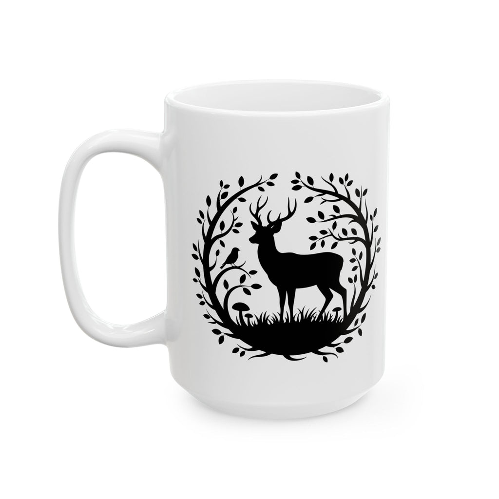 Tree of Serenity Nature Ceramic Mug — Cute Peaceful Gift Black Silhouette Coffee Cup