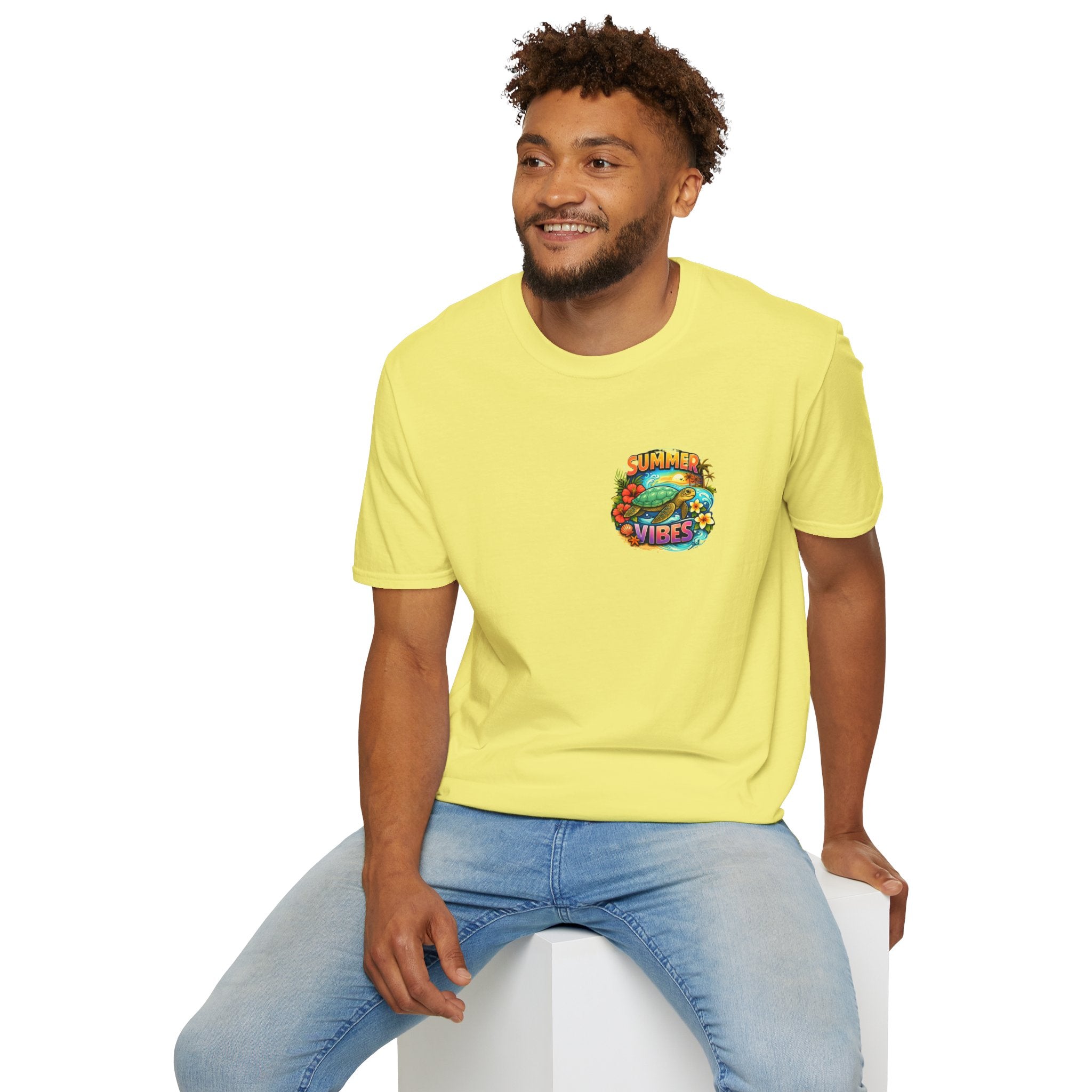Summer Vibes Sea Turtle T-Shirt — Cute Beach Gift for Women Surf Floral Graphic Tee