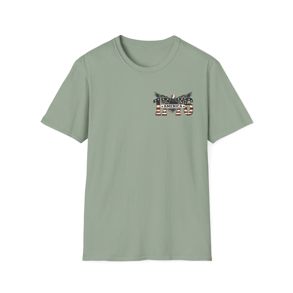 1776 American Flag Eagle T-Shirt — Vintage Patriotic Gift for Him Fourth of July Tee