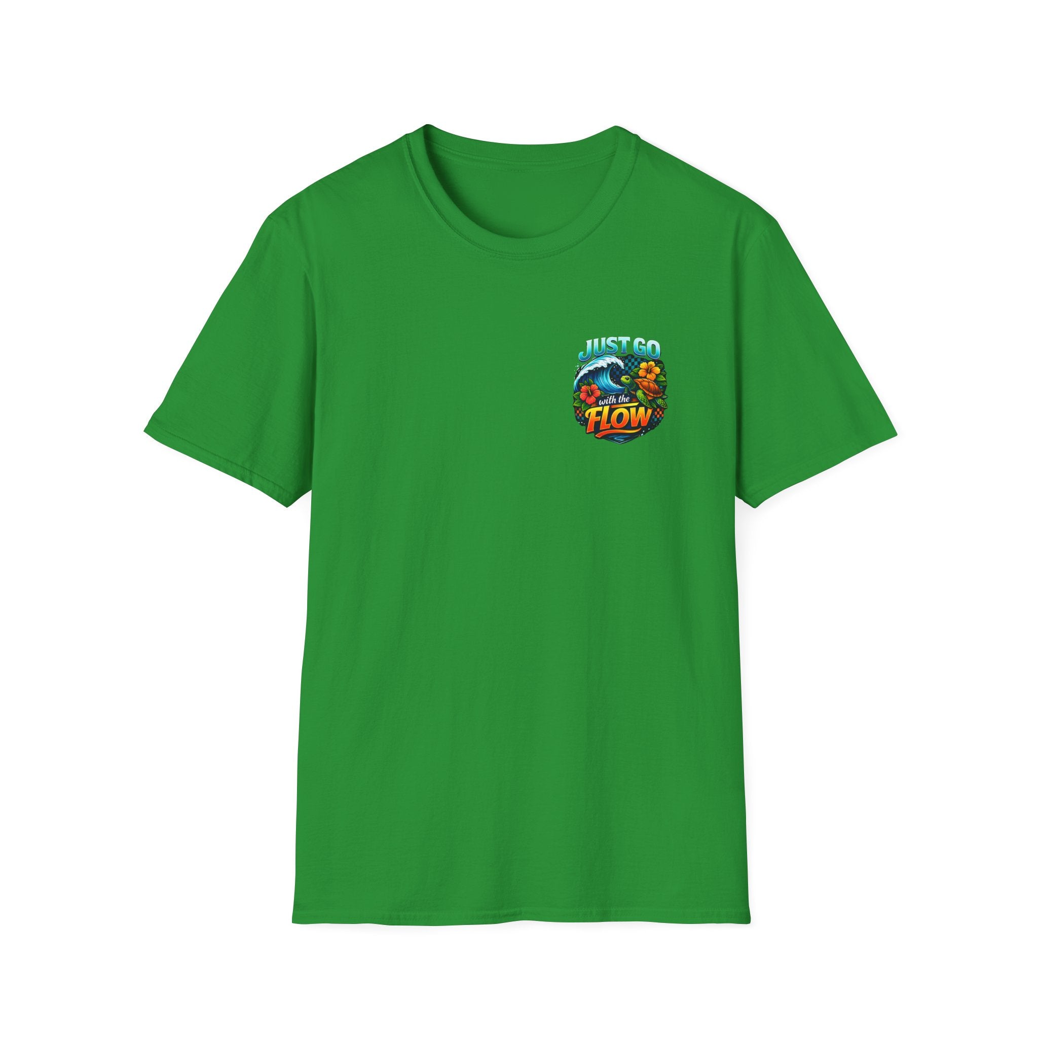 Go With the Flow Sea Turtle T-Shirt — Cute Beach Gift for Women Ocean Floral Tee