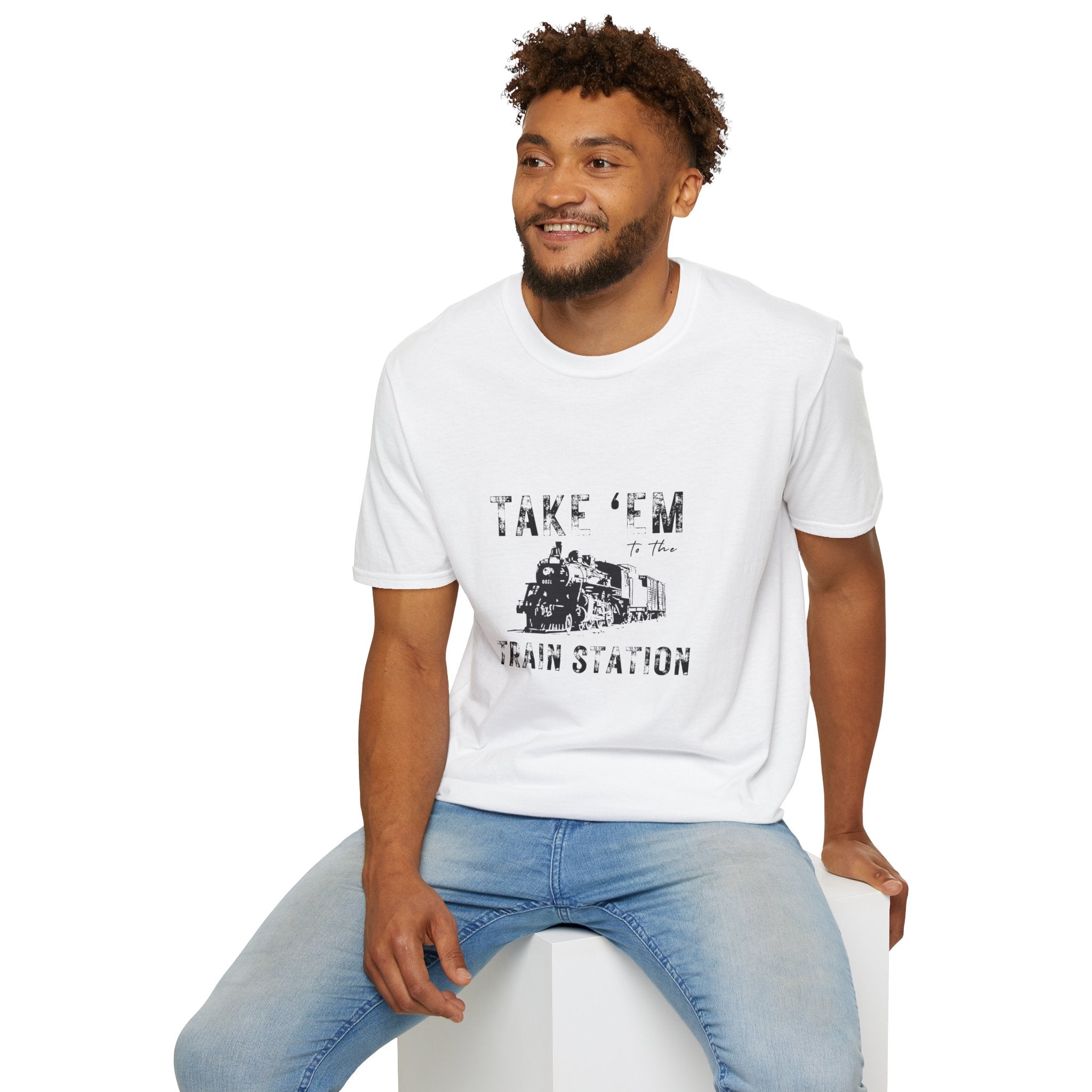 Take 'Em to the Train Station T-Shirt — Funny Sarcastic Gift Vintage Engine Graphic Tee