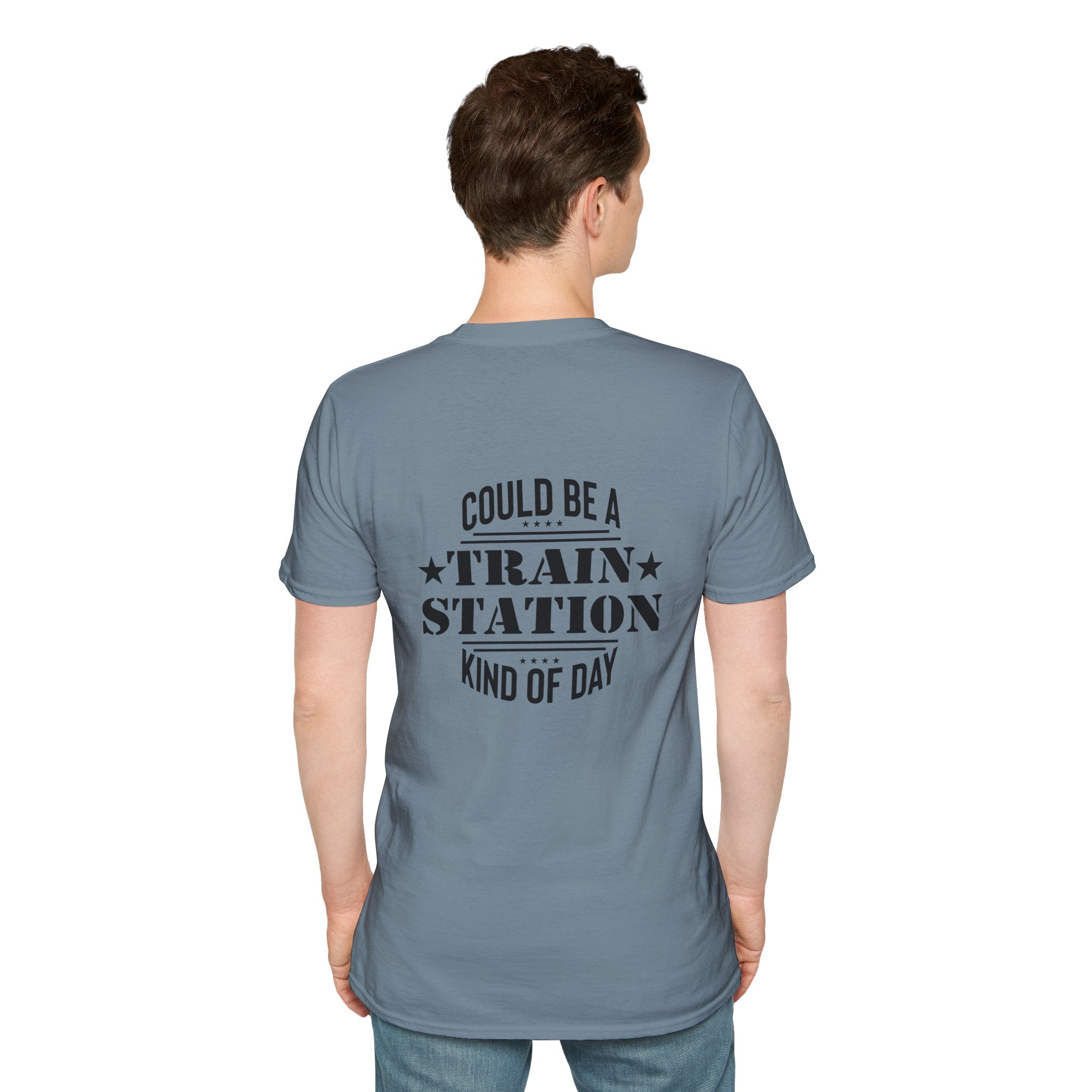Could Be a Train Station Kind of Day T-Shirt — Funny Sarcastic Gift for Her Pocket Tee