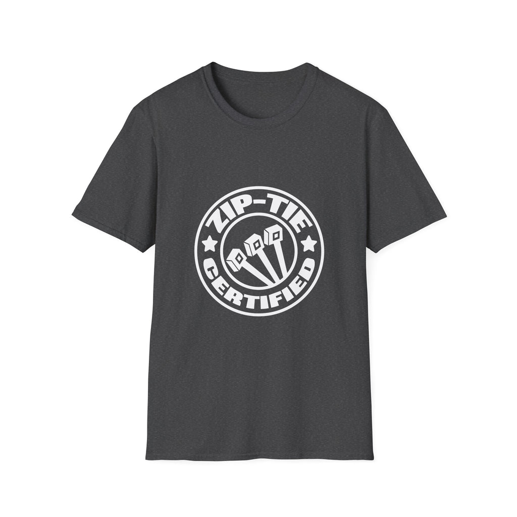 Zip-Tie Certified T-Shirt — Funny Handyman Gift for Him Bold Graphic Tee