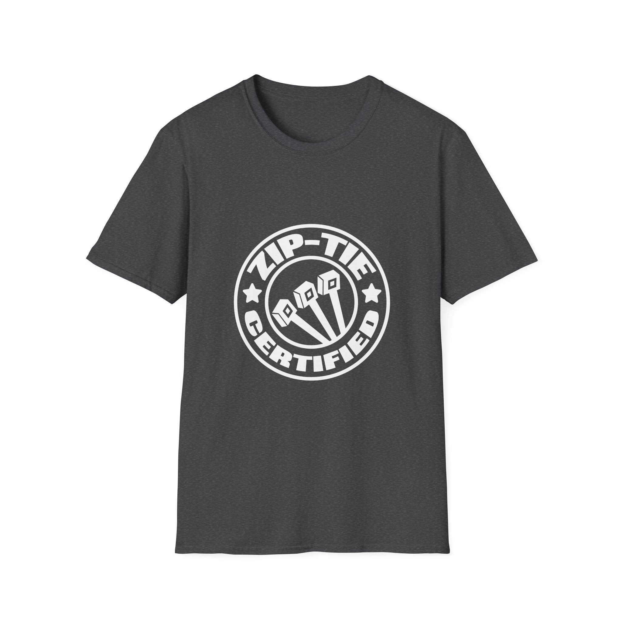 Zip-Tie Certified T-Shirt — Funny Handyman Gift for Him Bold Graphic Tee