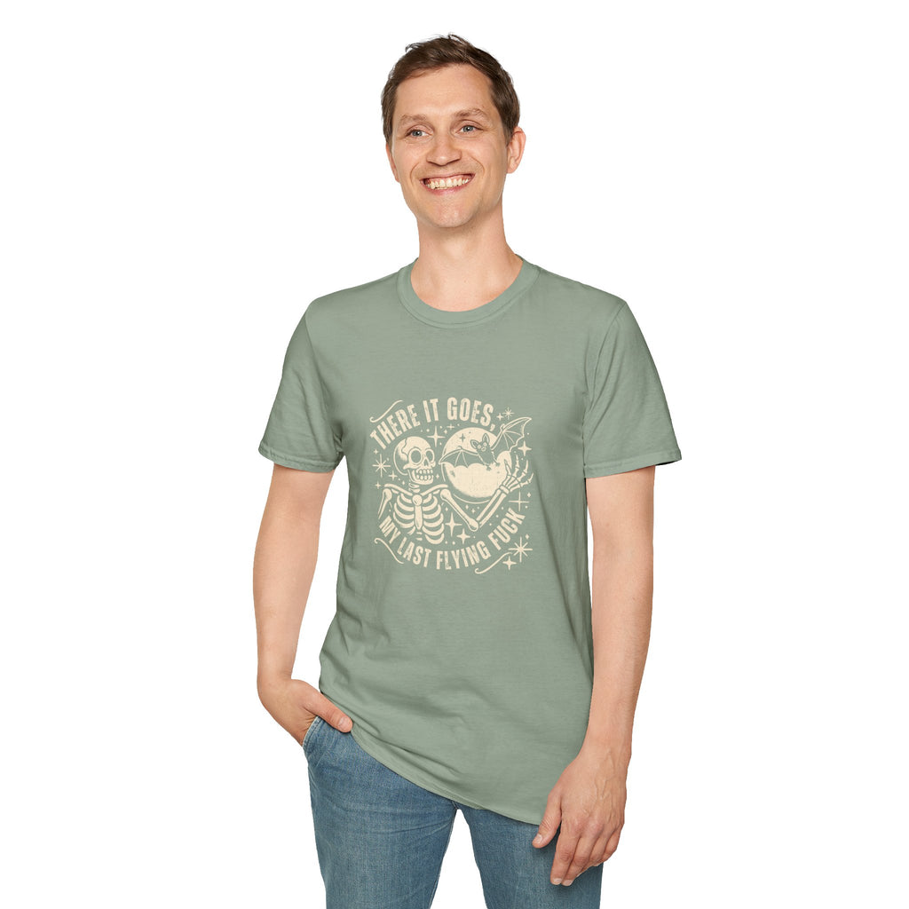 There It Goes Skull Moon & Bat T-Shirt — Cute Halloween Gift for Women Graphic Tee