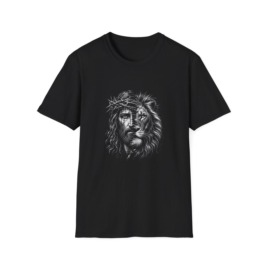 Lion of Judah T-Shirt — Crown of Thorns Half-Face Lion Christian Graphic Tee