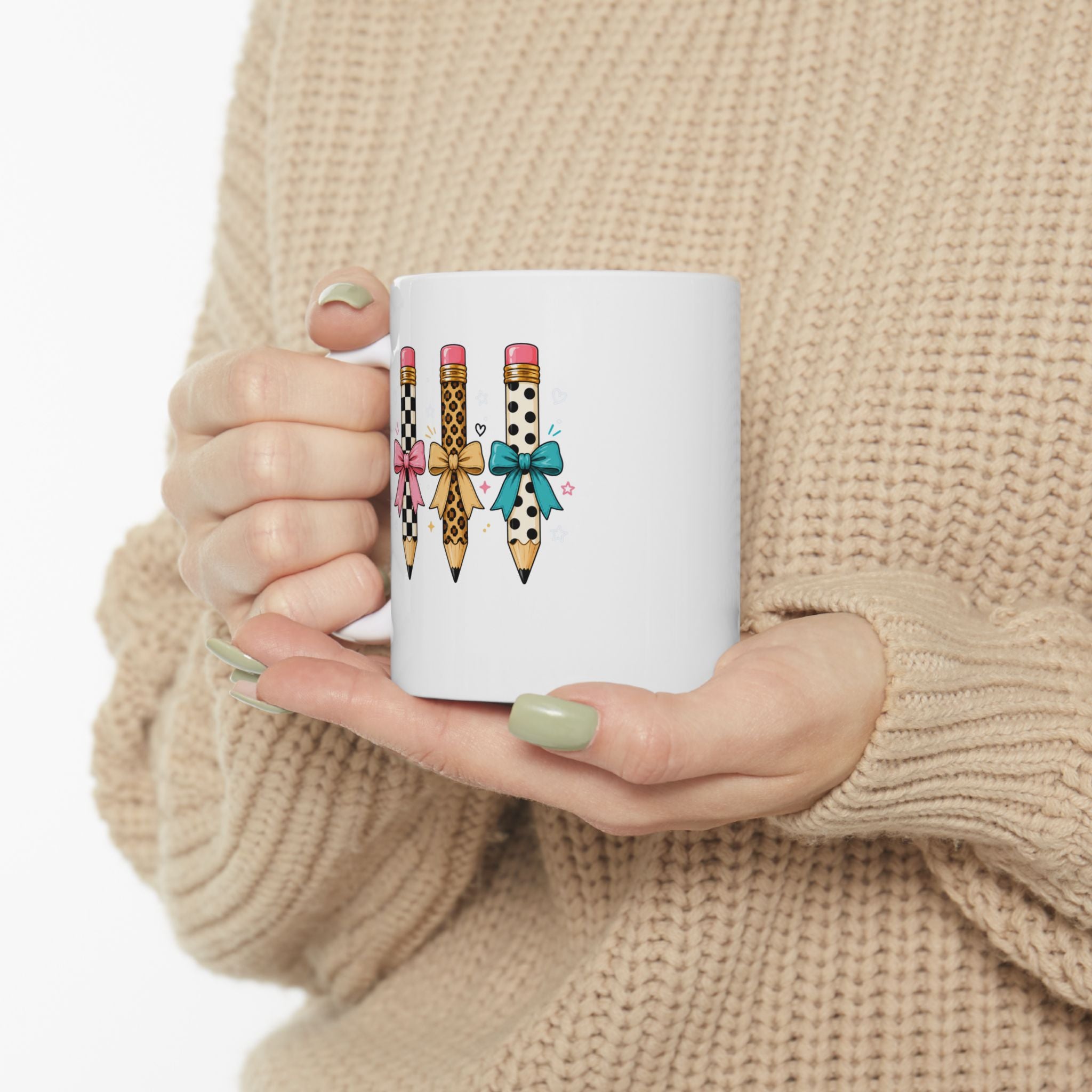 Cute Pencil Heart Mug — Back to School Teacher Gift Ceramic Coffee Cup