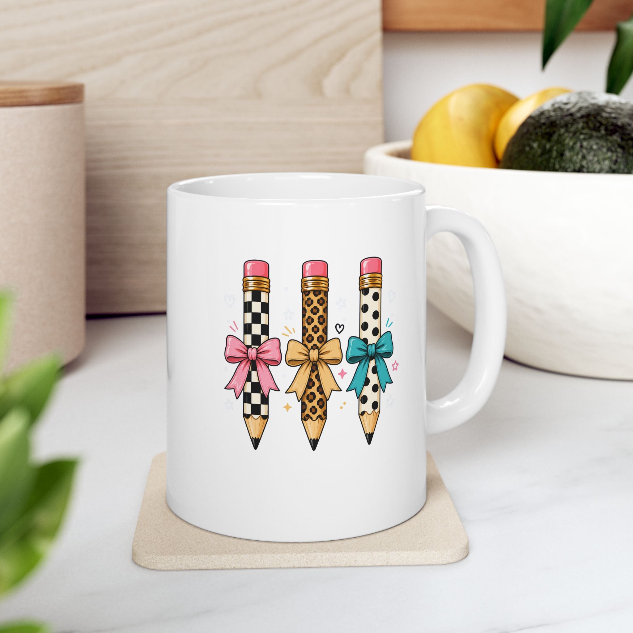 Cute Pencil Heart Mug — Back to School Teacher Gift Ceramic Coffee Cup