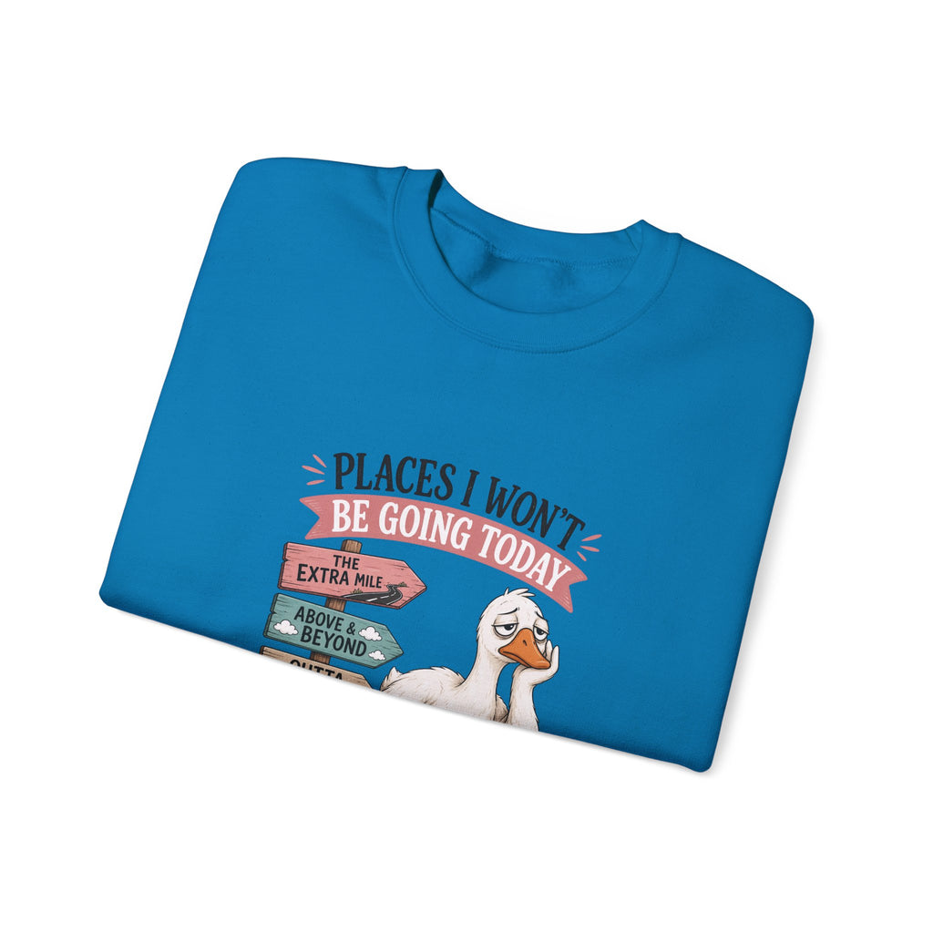Places I Won't Be Going Today Goose Sweatshirt — Funny Introvert Gift for Her Crewneck