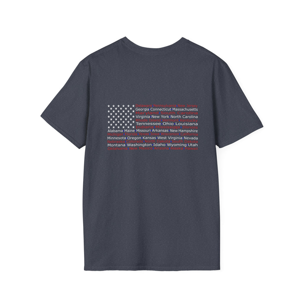 United American Flag T-Shirt — Patriotic Gift for Him Red Chest Graphic Tee