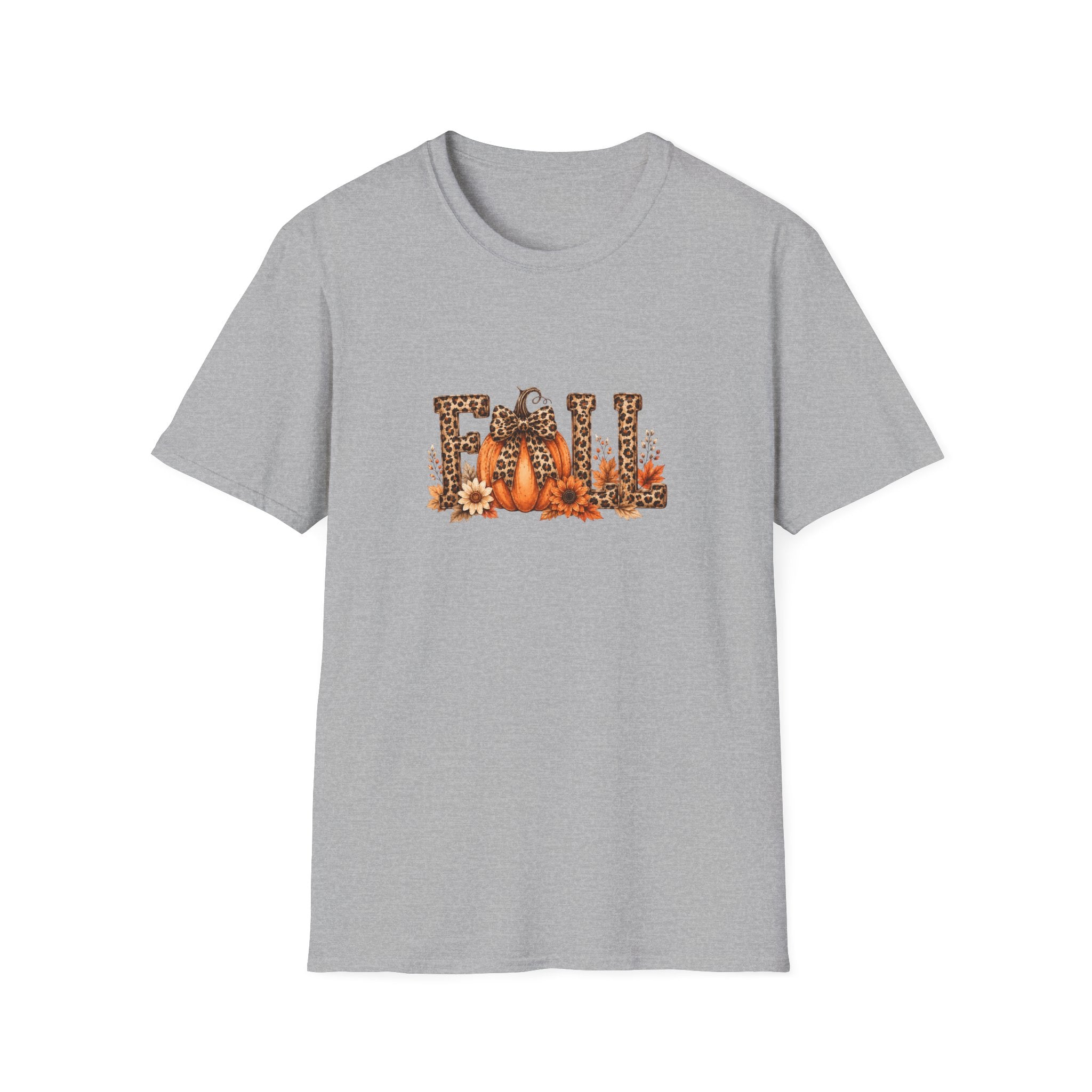 Fall Leopard Pumpkin T-Shirt — Cute Autumn Gift for Women Floral Graphic Tee