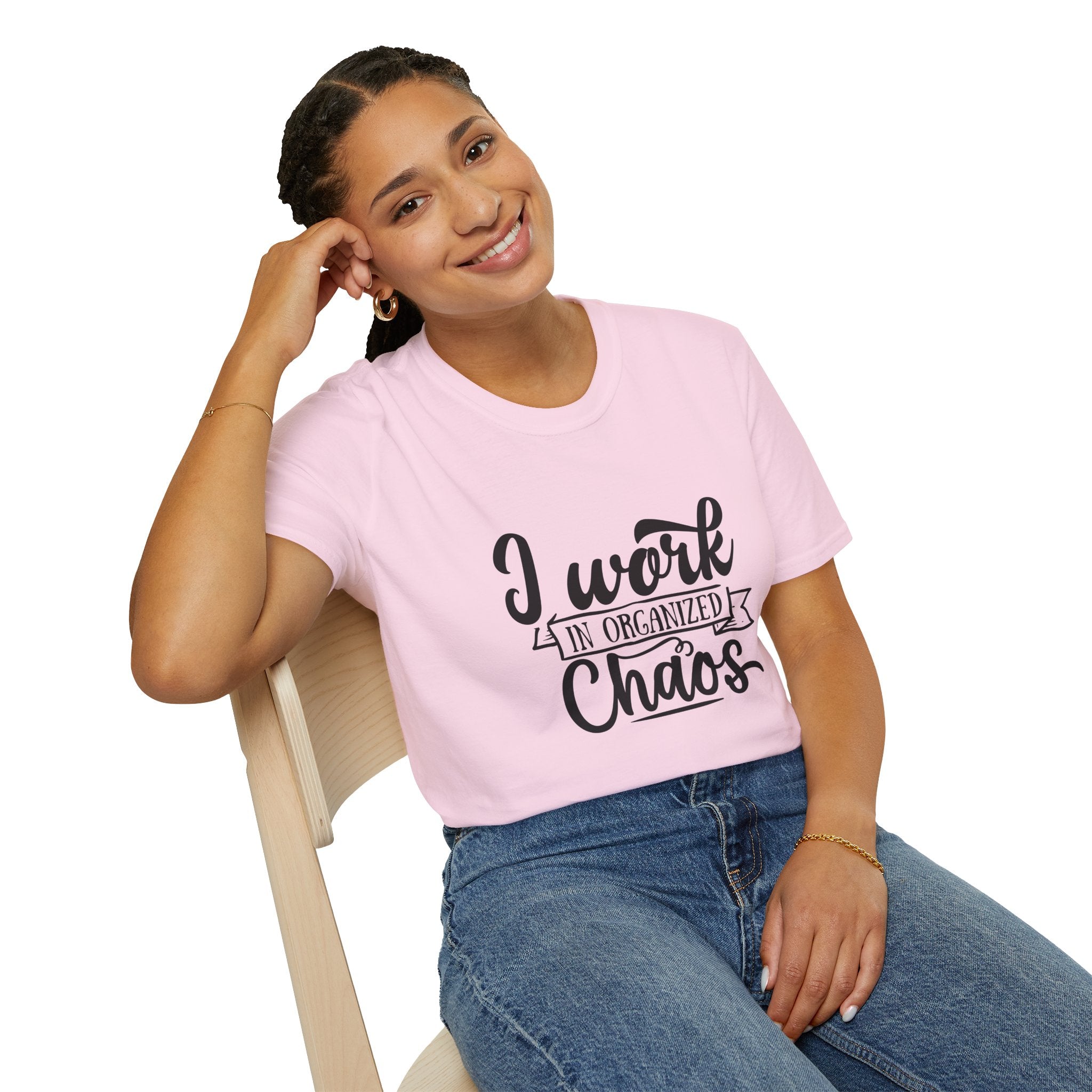 I Work in Organized Chaos T-Shirt — Funny Teacher & Mom Gift Sarcastic Graphic Tee