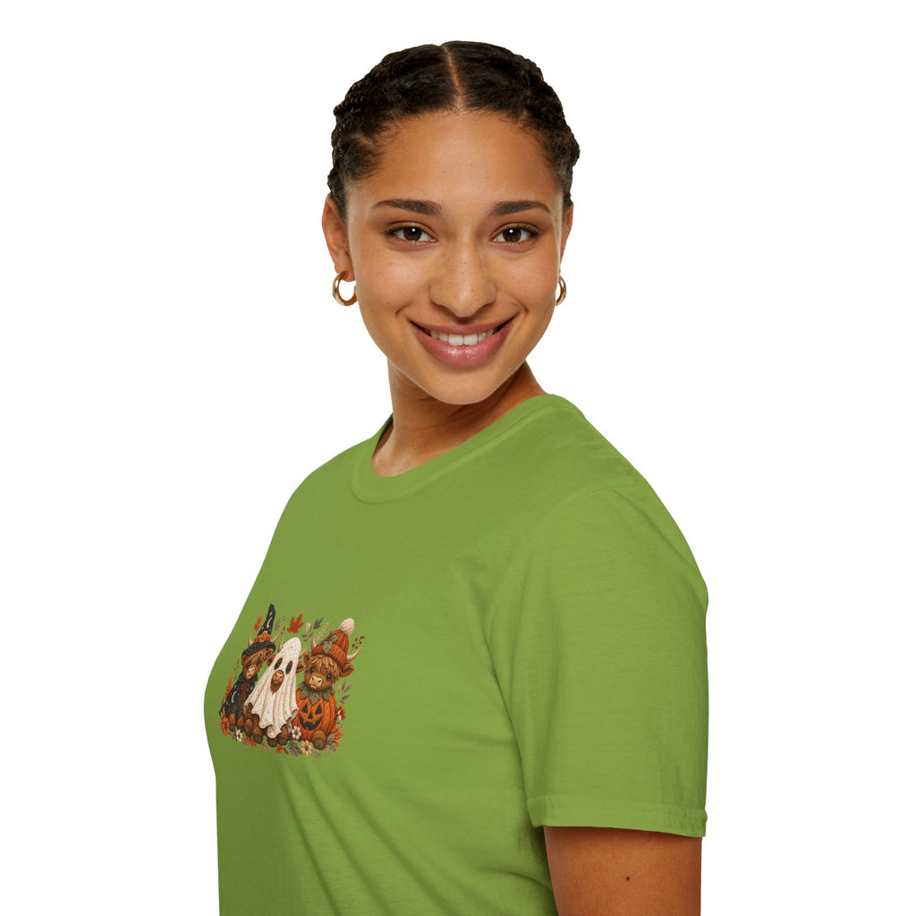 Halloween Cows Trio T-Shirt — Cute Funny Gift for Her Ghost & Pumpkin Fall Tee