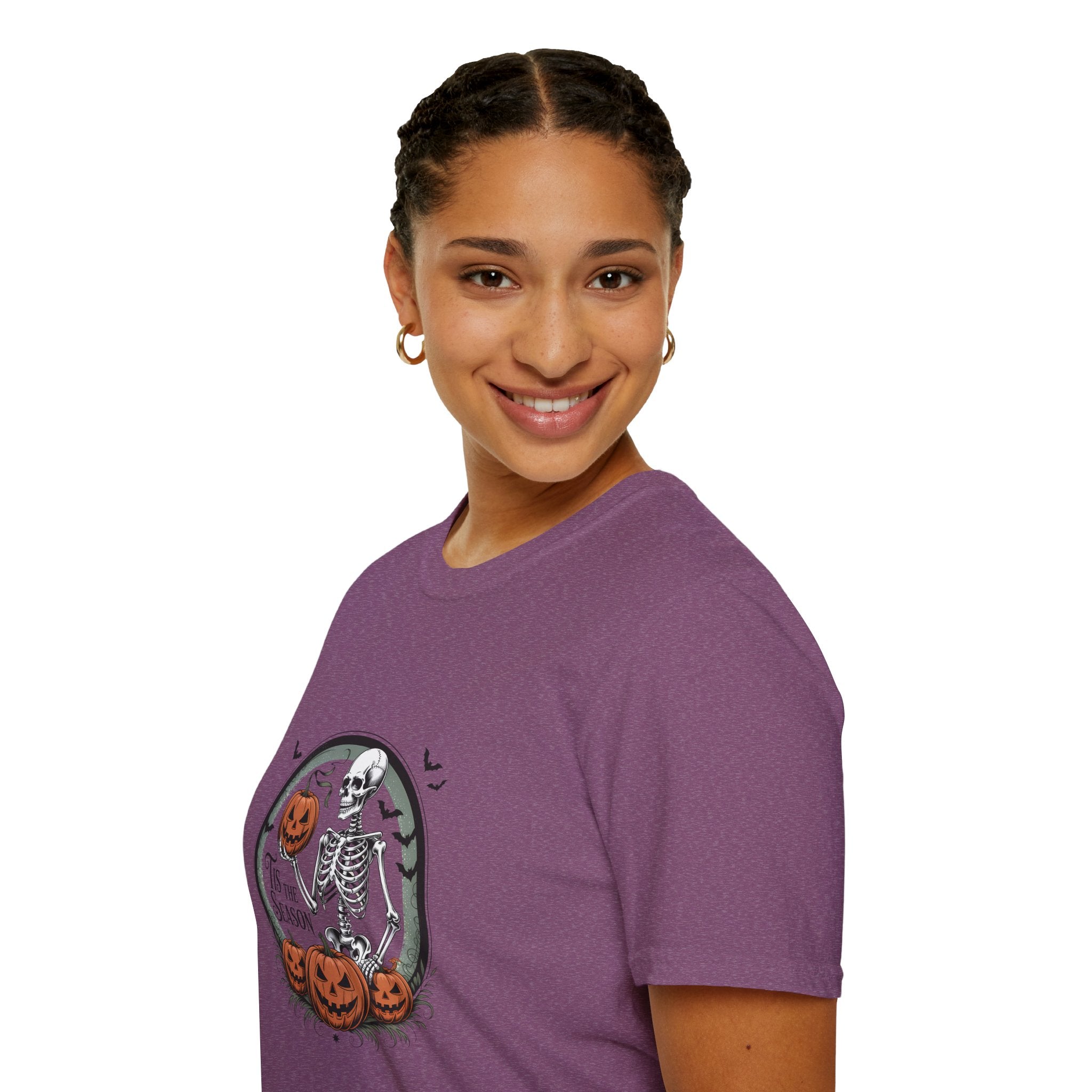 Tis the Season Skeleton Pumpkin T-Shirt — Funny Halloween Gift for Women Graphic Tee