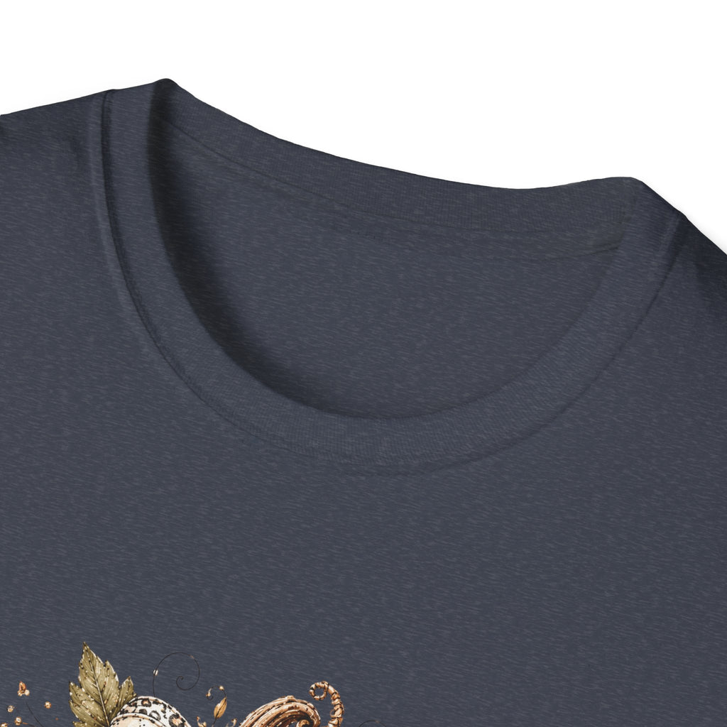 Autumn Floral Pumpkin Leopard Bow T-Shirt — Cute Fall Gift for Women Graphic Tee