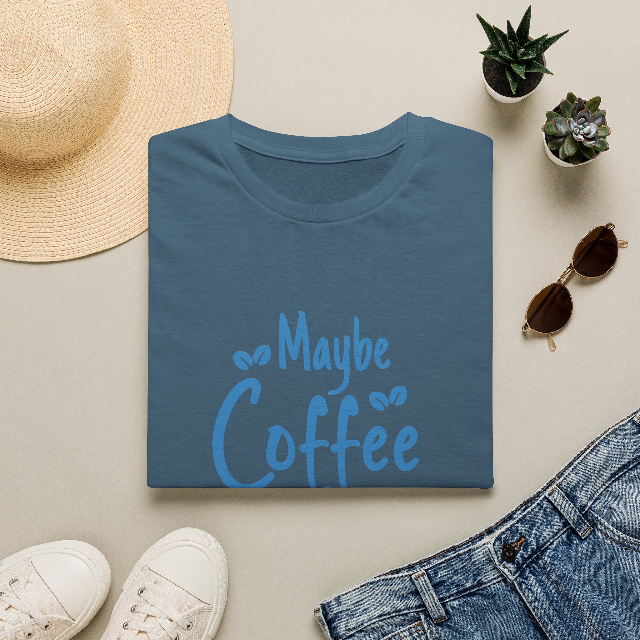 Maybe Coffee Is Addicted to Me T-Shirt — Funny Coffee Lover Gift for Her Graphic Tee