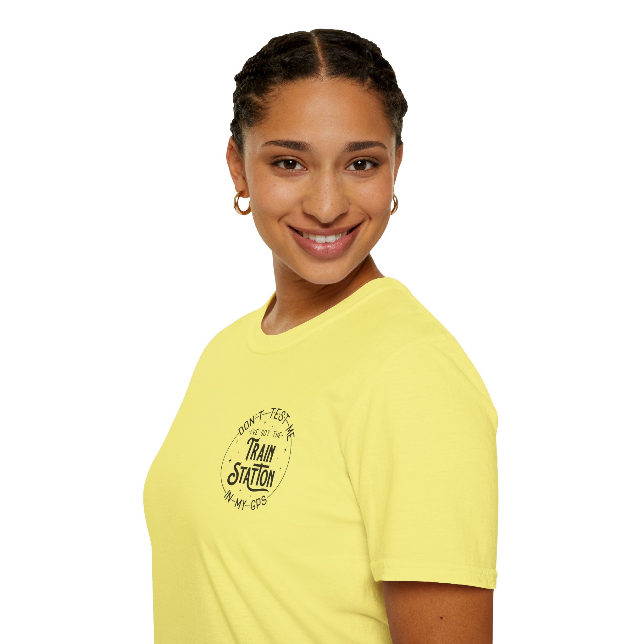 Train Station GPS T-Shirt — Funny Travel Quote Gift for Her Sarcastic Graphic Tee